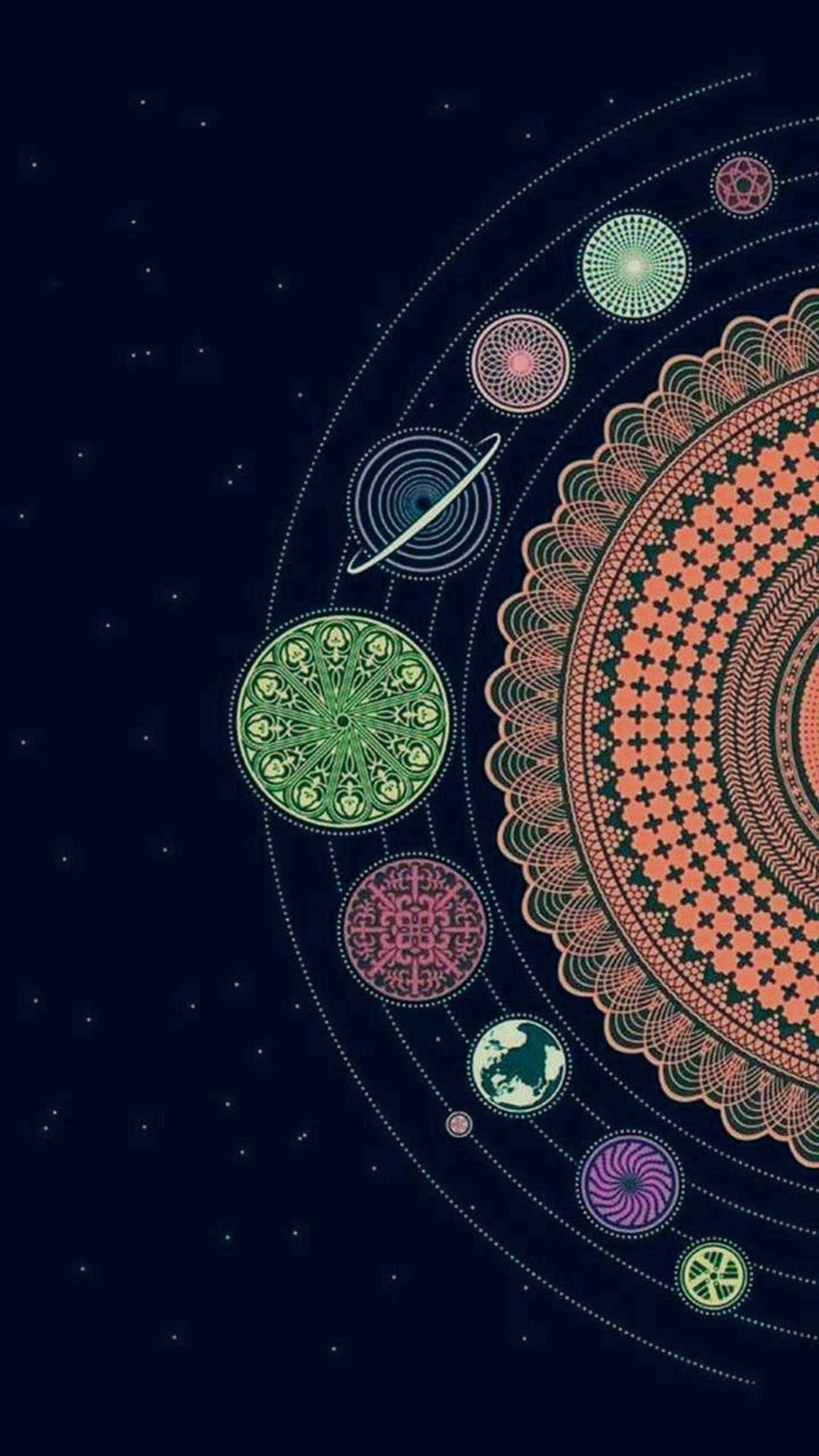 Åndelig æstetisk solmandala Wallpapers