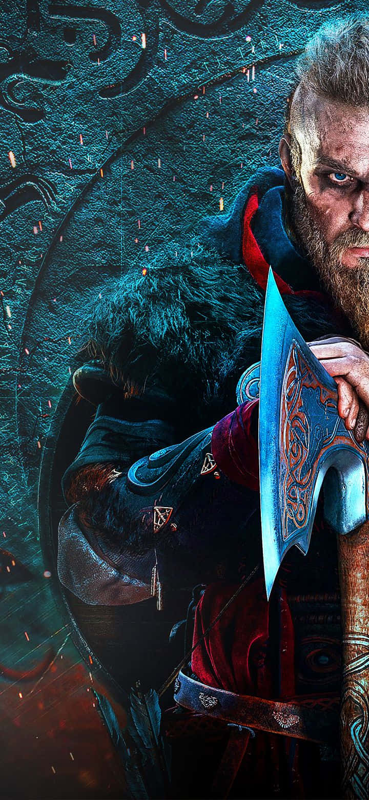 Android Assassin's Creed Valhalla baggrund venstre ansigt Wallpapers