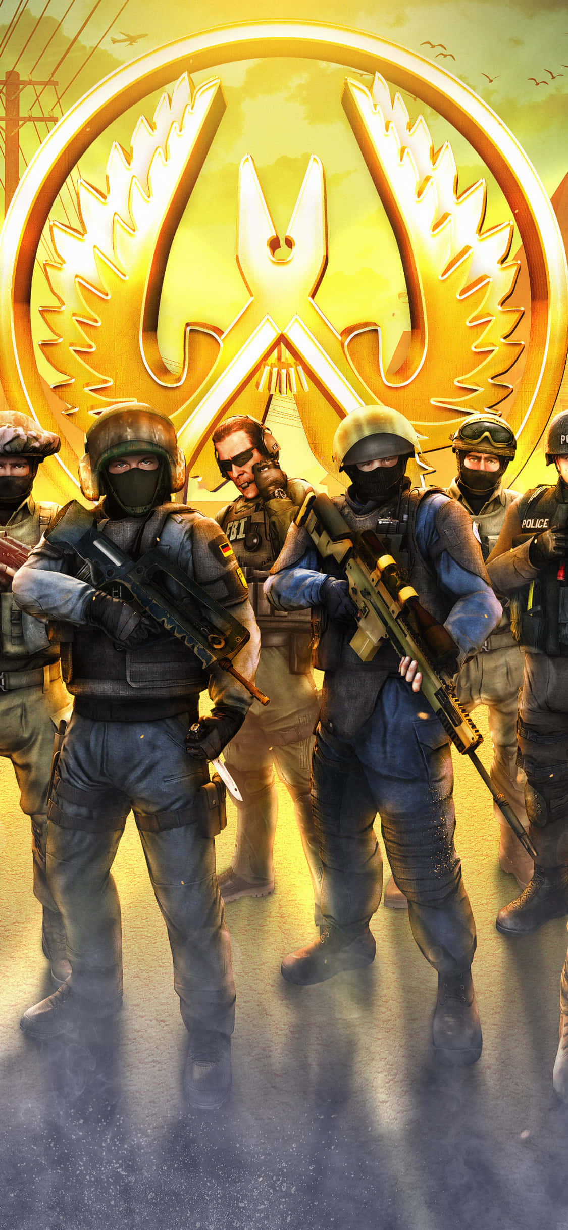 Android Counter-strike Global Offensive Counter Terrorists med logo baggrund Wallpapers