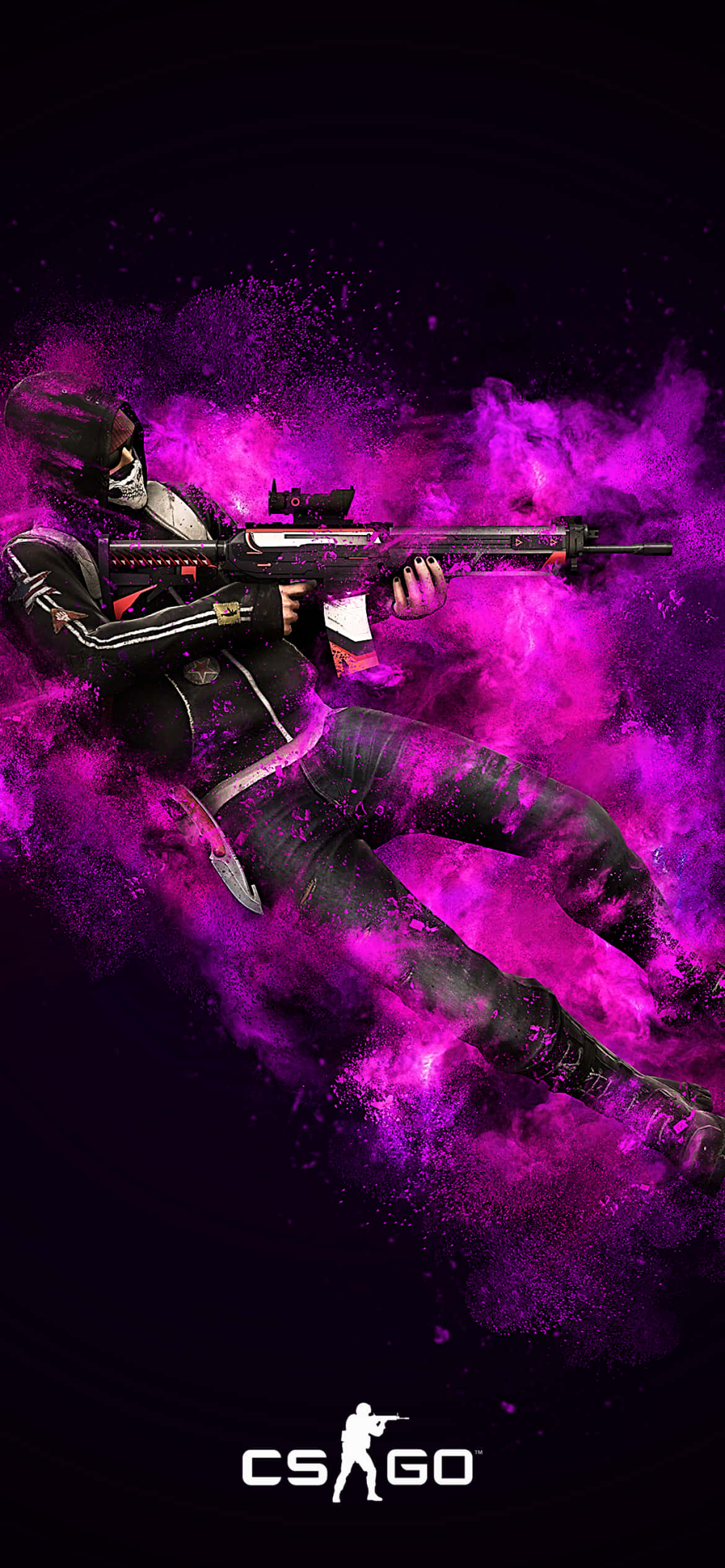 Android Counter-strike Global Offensive Terrorist Med Lilla Aura Baggrund Wallpapers