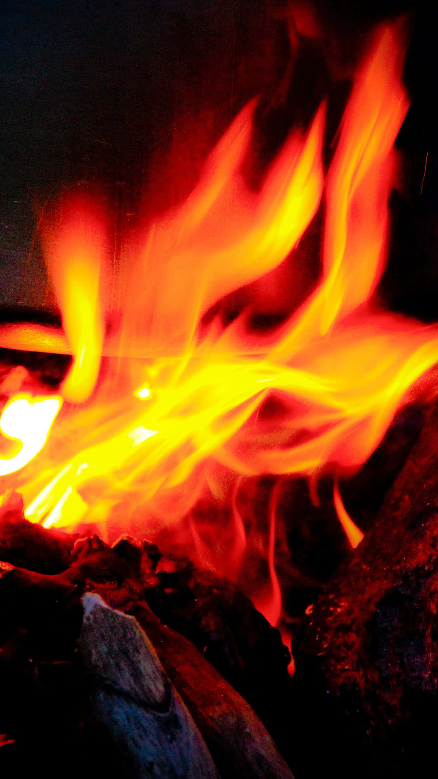 Android Ild med Røde Flammer Wallpapers