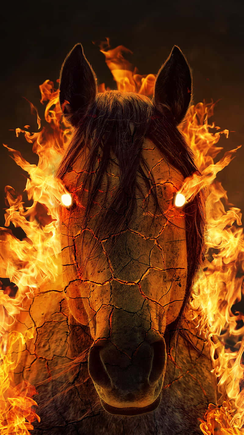 Android Ild med en brændende hest Wallpapers