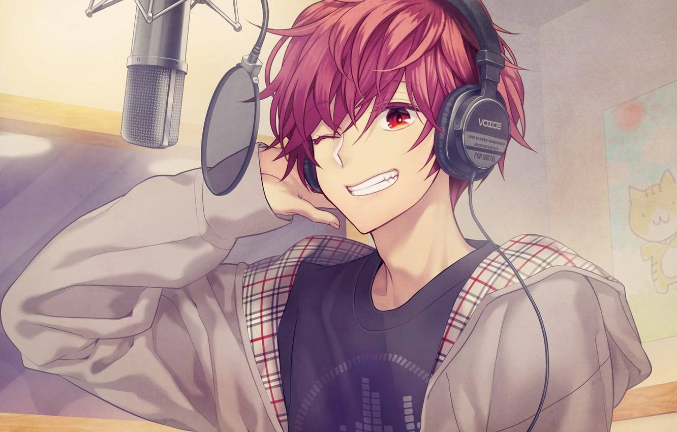 Animation Anime Dreng i Optagestudie Wallpapers