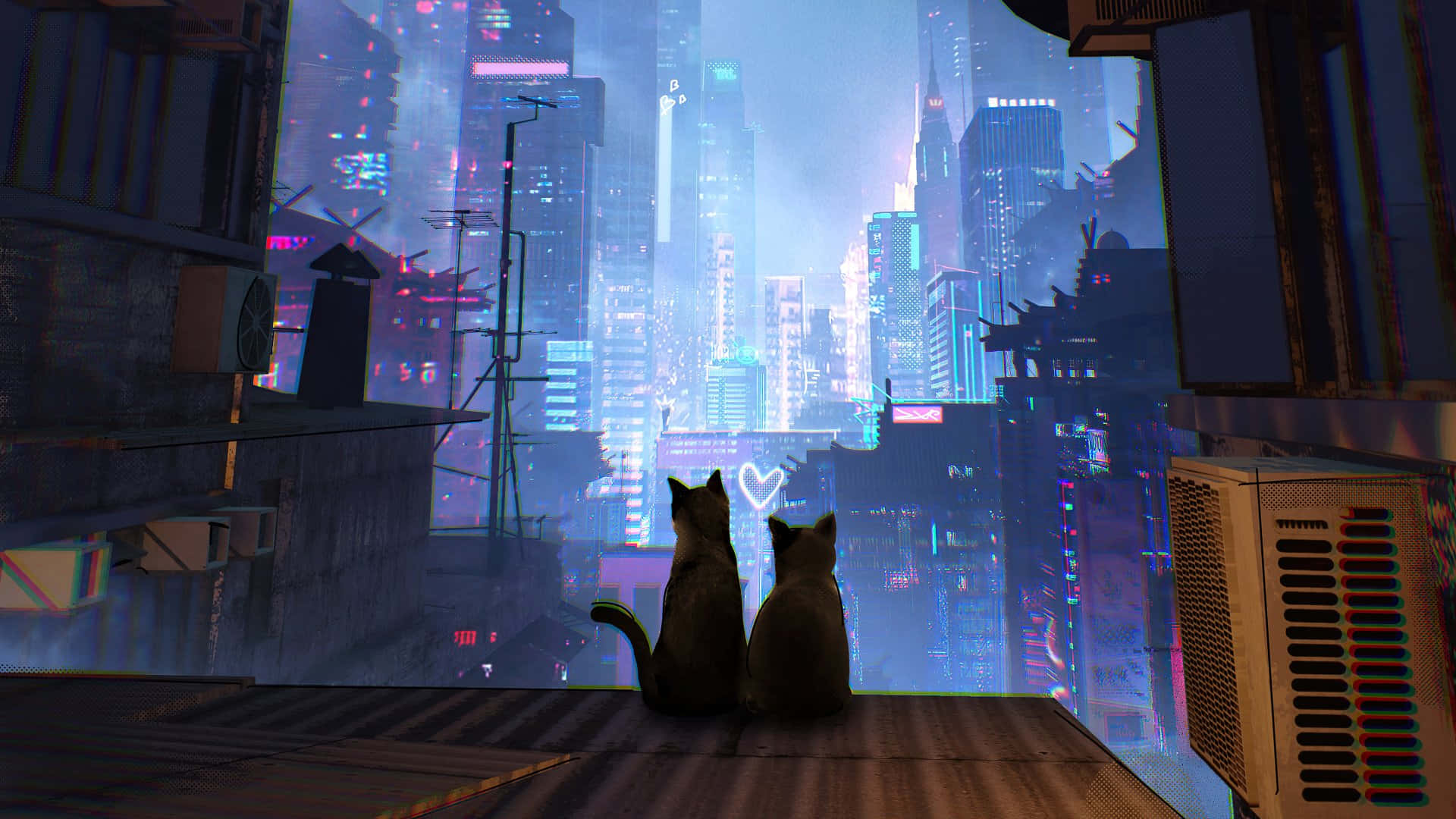 Anime Cat baggrund Wallpapers