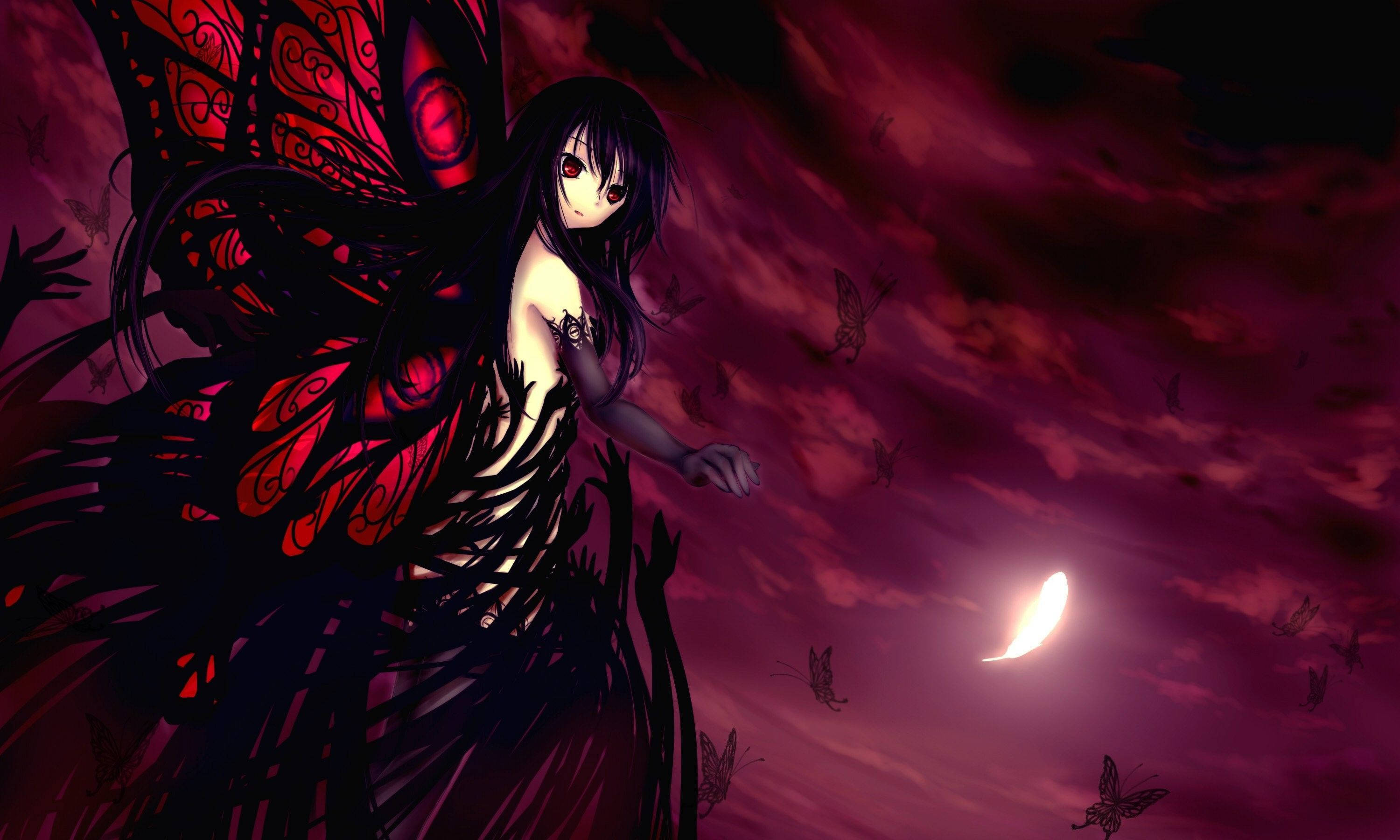 Anime Dæmon Goth Sommerfugl Wallpapers