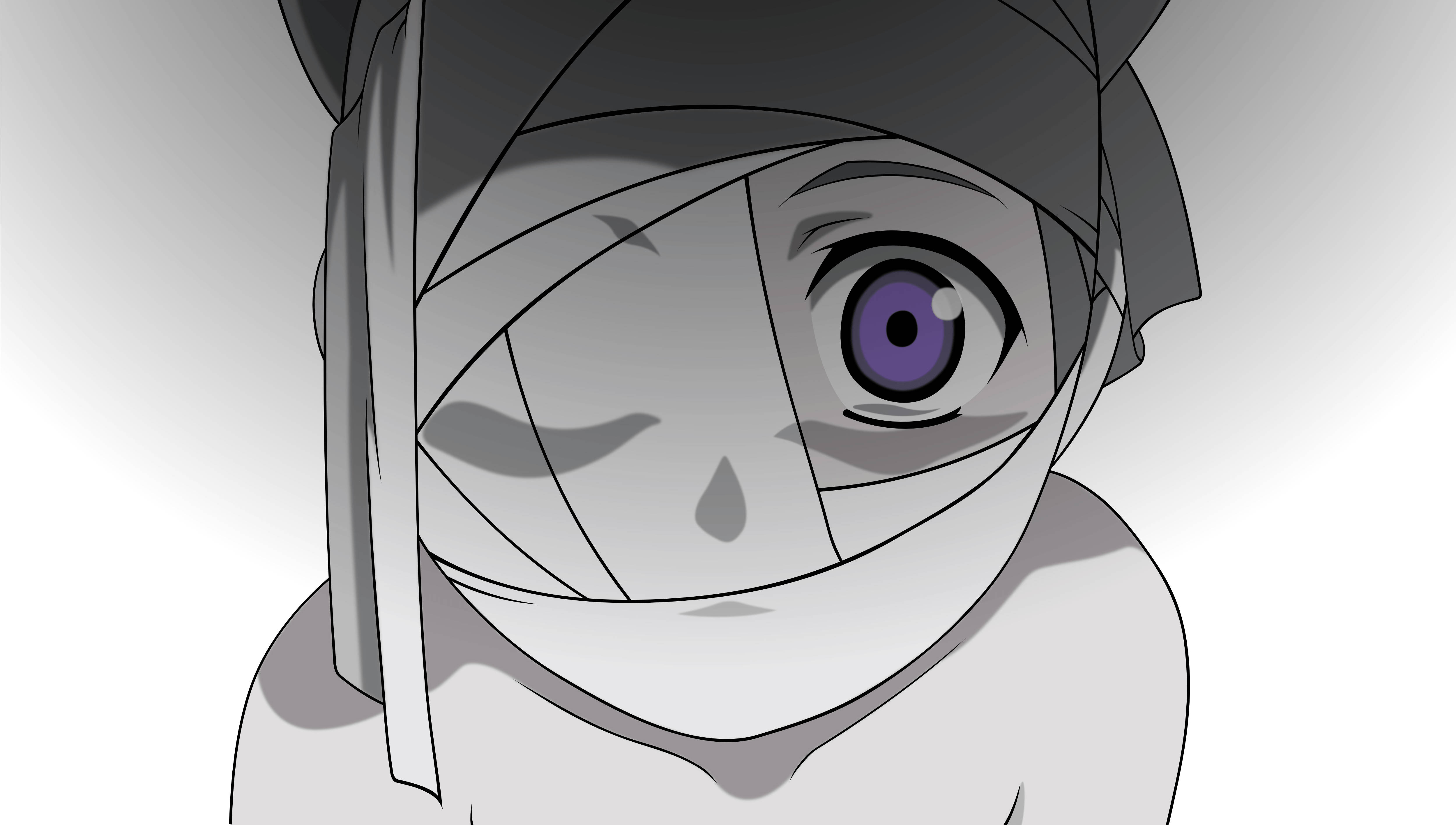 Anime-dreng med hovedforbindinger godt PFP Wallpapers