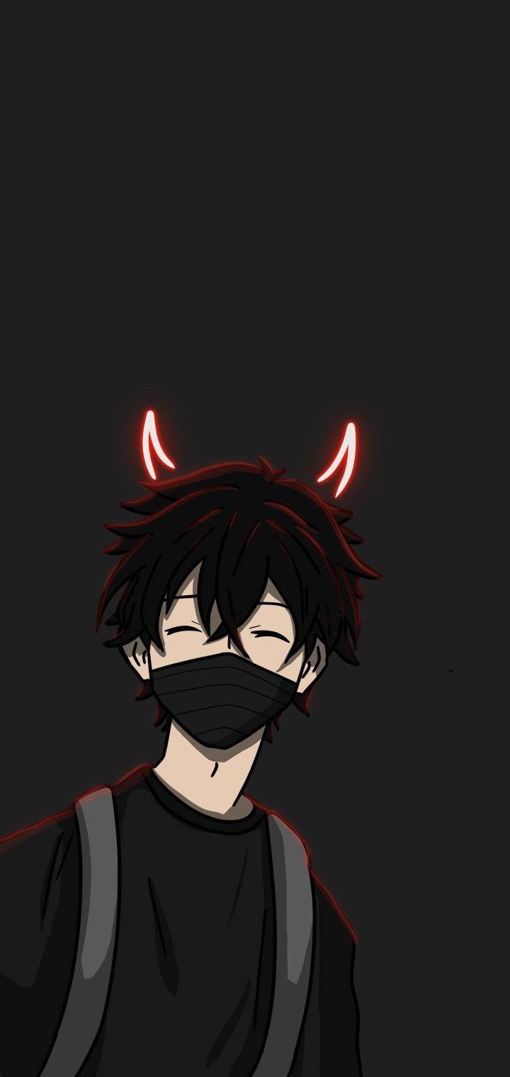 Anime dreng med mørke djævlehorn Wallpapers