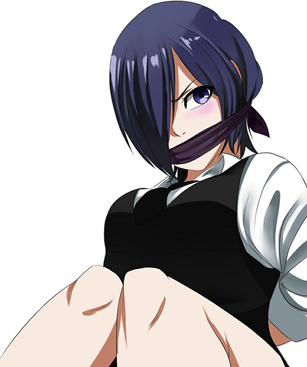 Anime-figur med lilla hår og maske Wallpapers