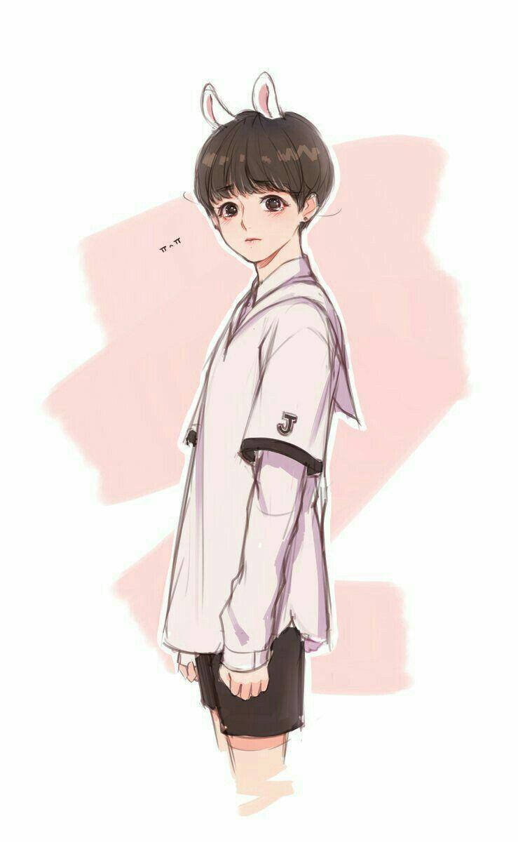 Anime Jungkook Pink Aesthetic Telefon Wallpapers