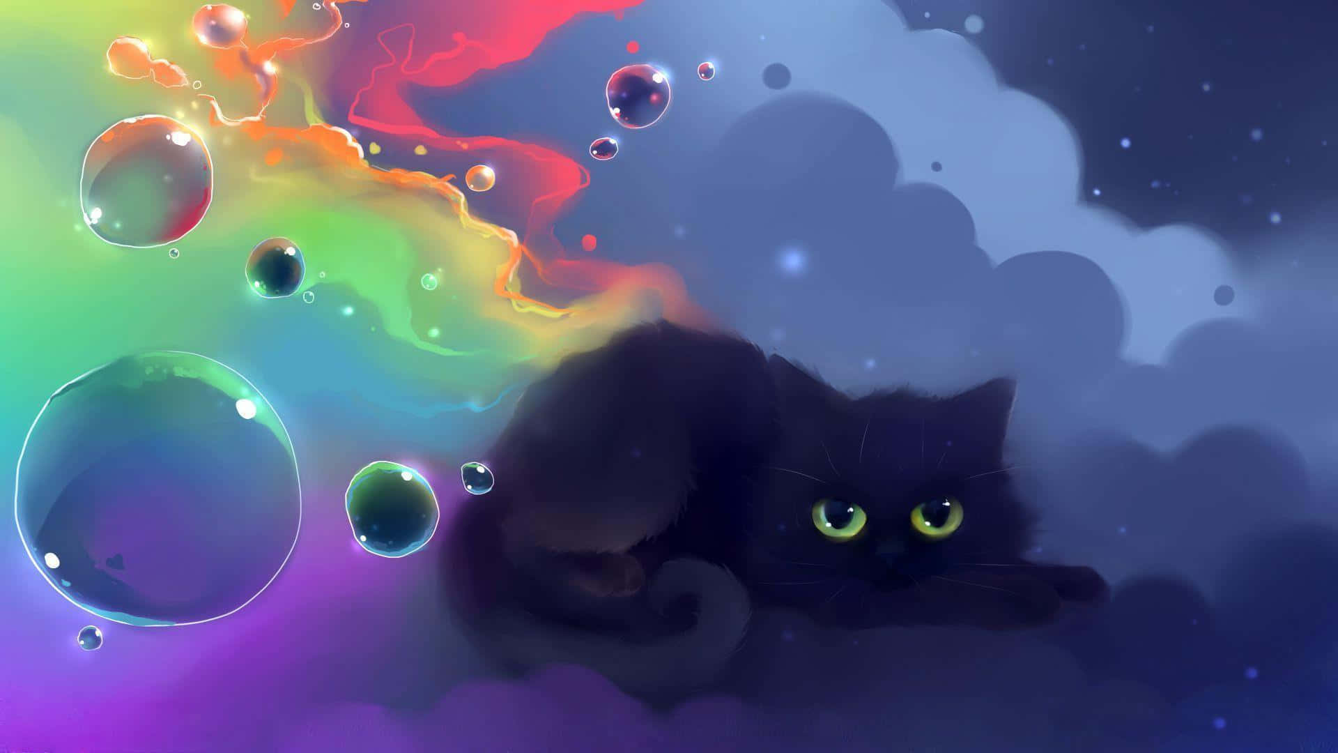 Anime kat baggrund Wallpapers