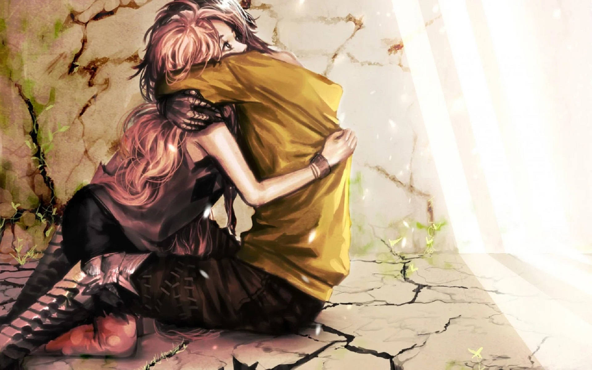 Anime-kram i tør jord Wallpapers