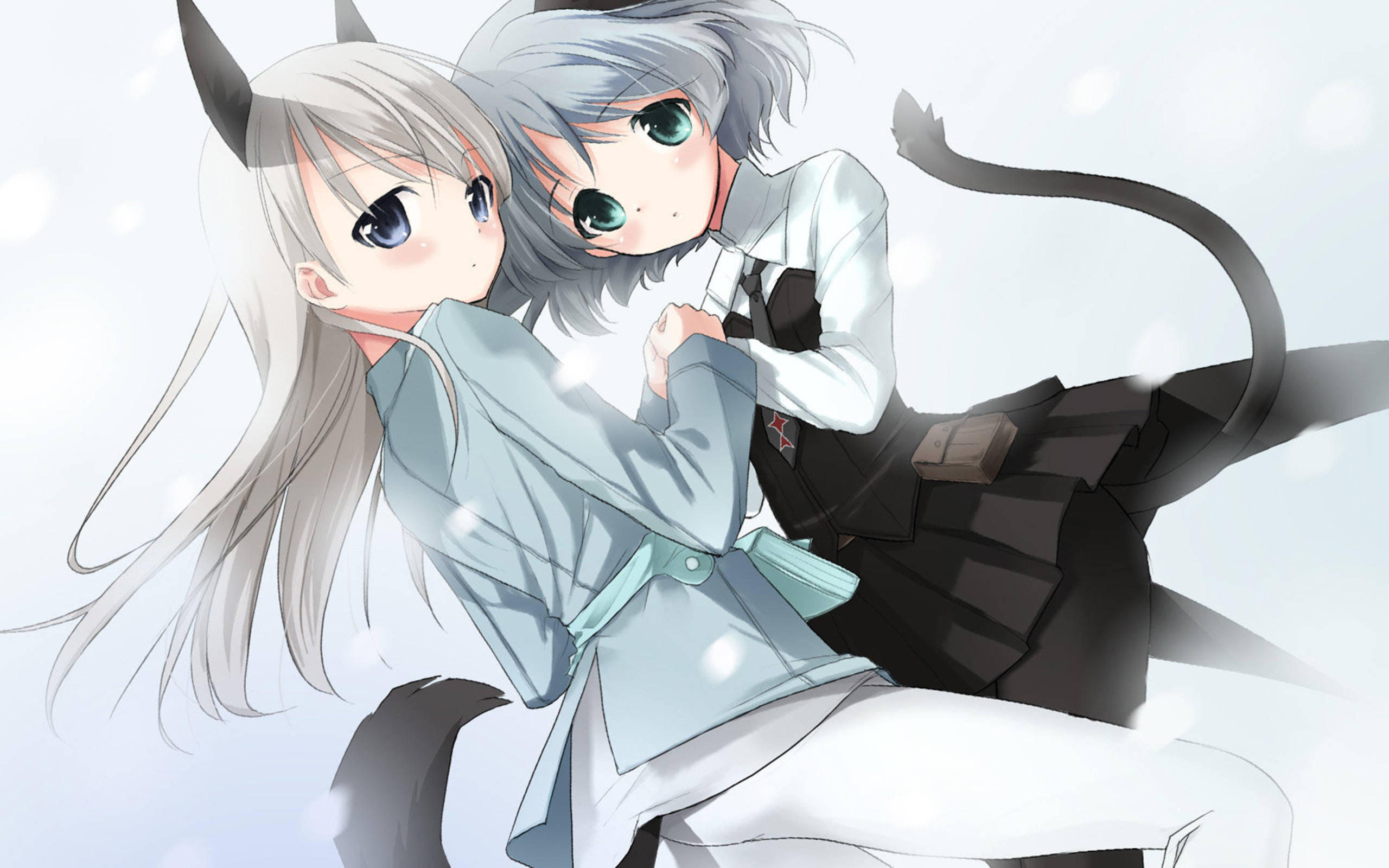 Anime lesbisk kattepar Wallpapers