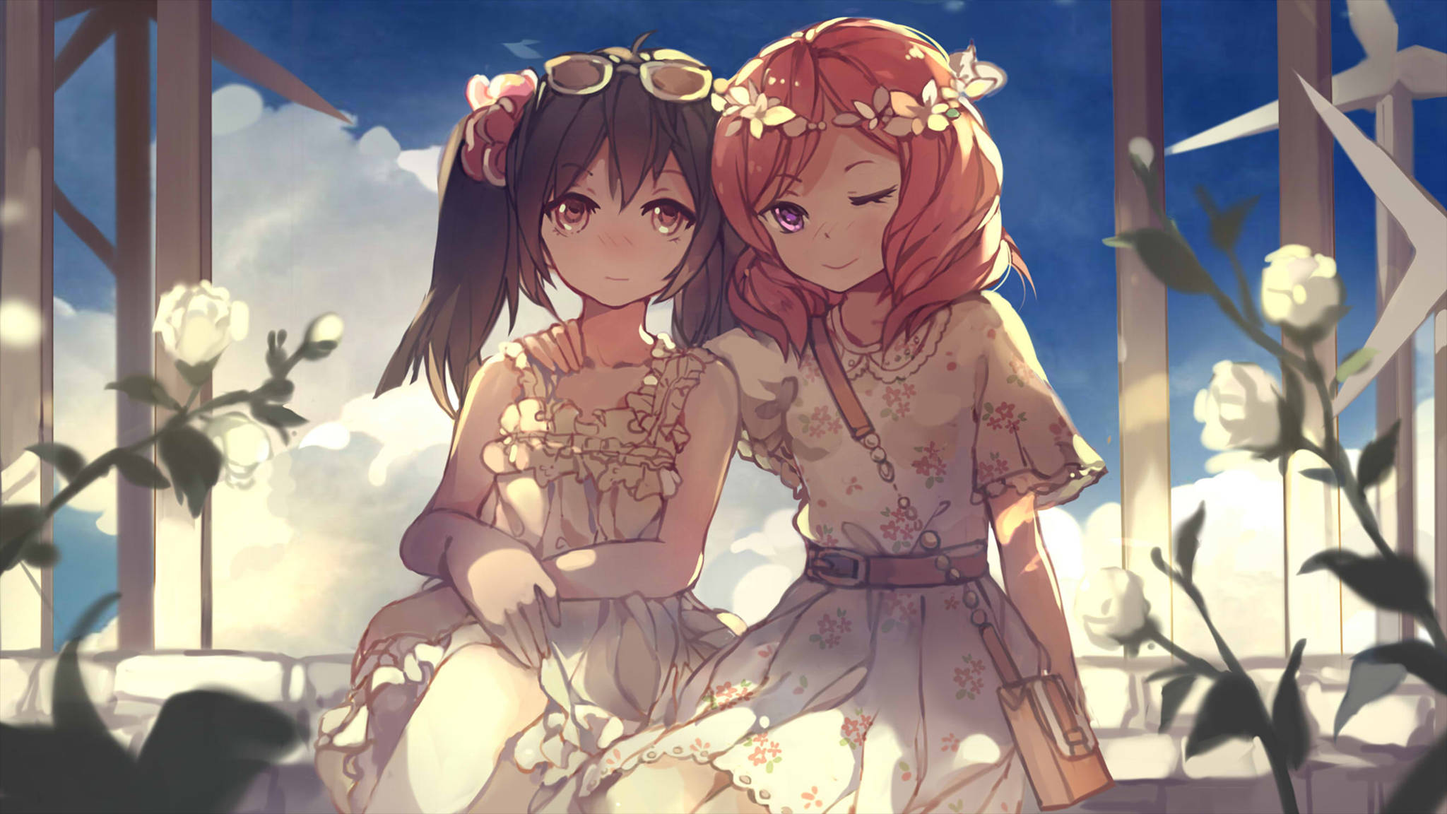 Anime Lesbisk Maki Og Nico Wallpapers