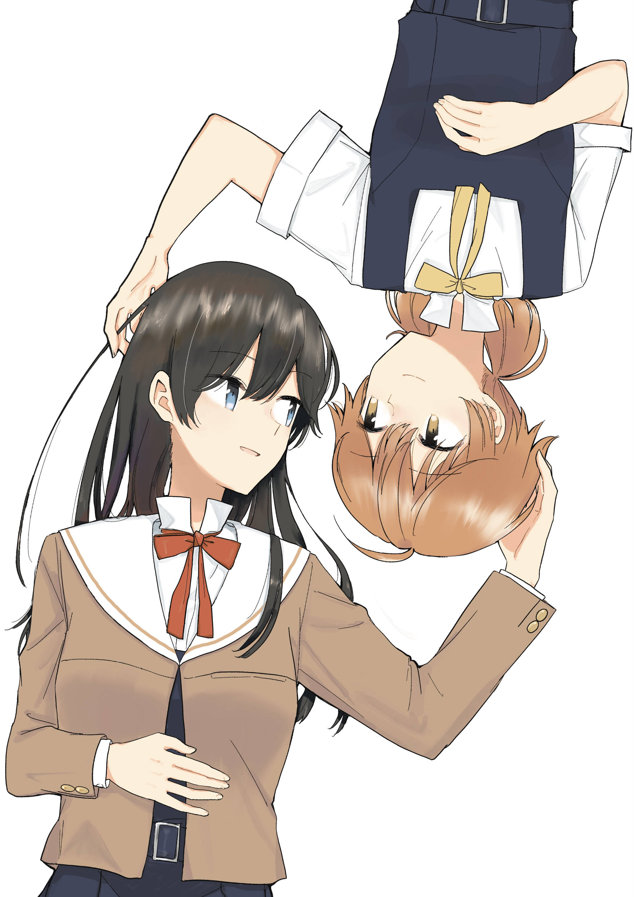 Anime-lesbisk sødt blik Wallpapers