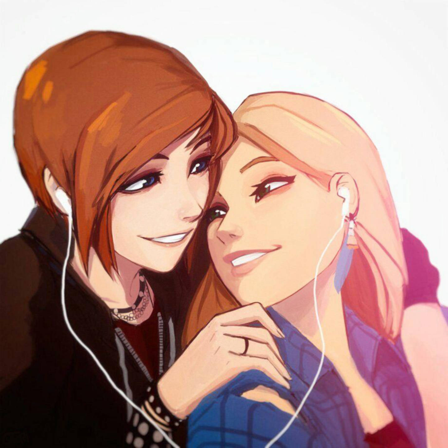 Anime-lesbiske Chloe og Rachel Wallpapers