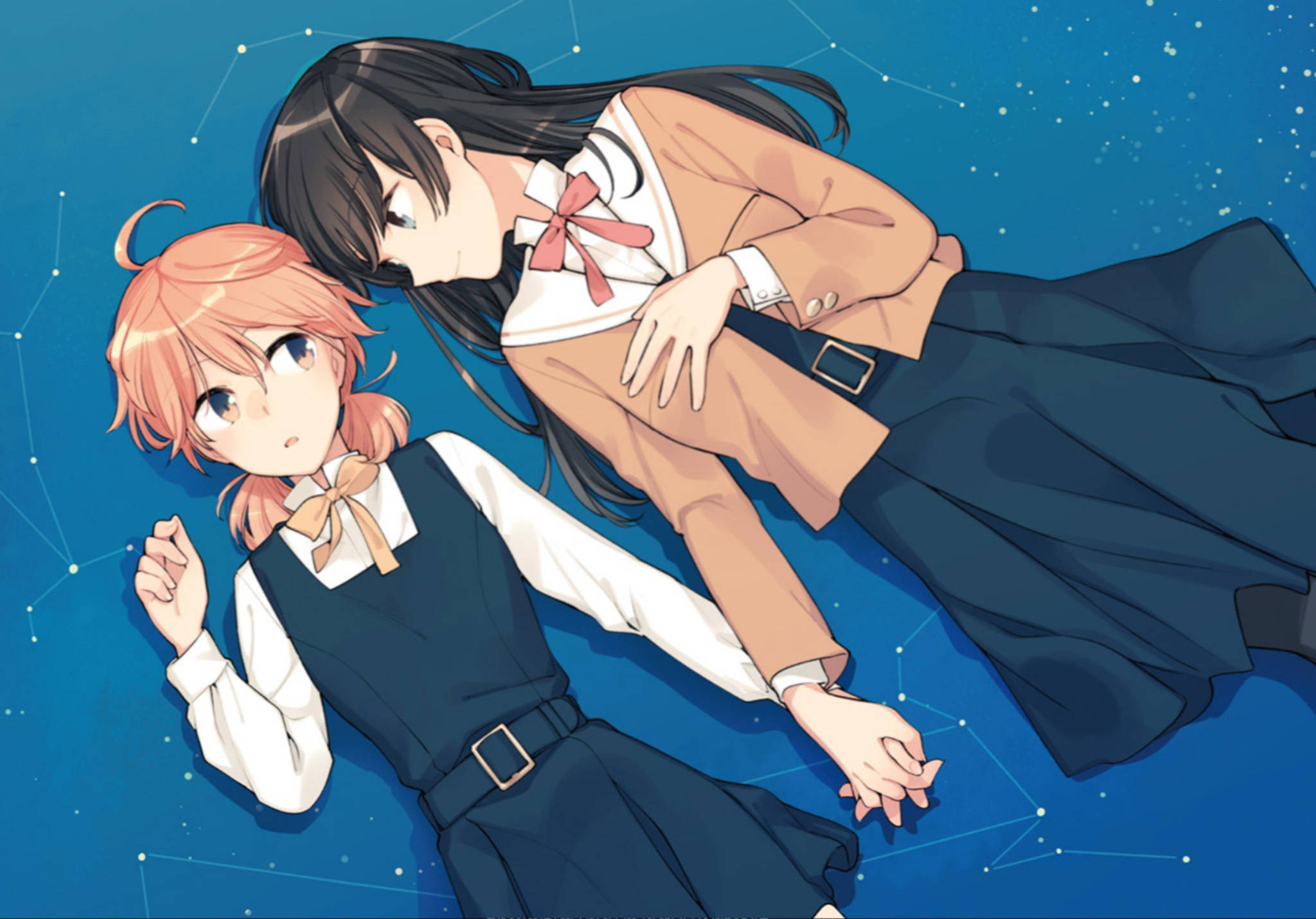 Anime-lesbiske konstellation kunst Wallpapers