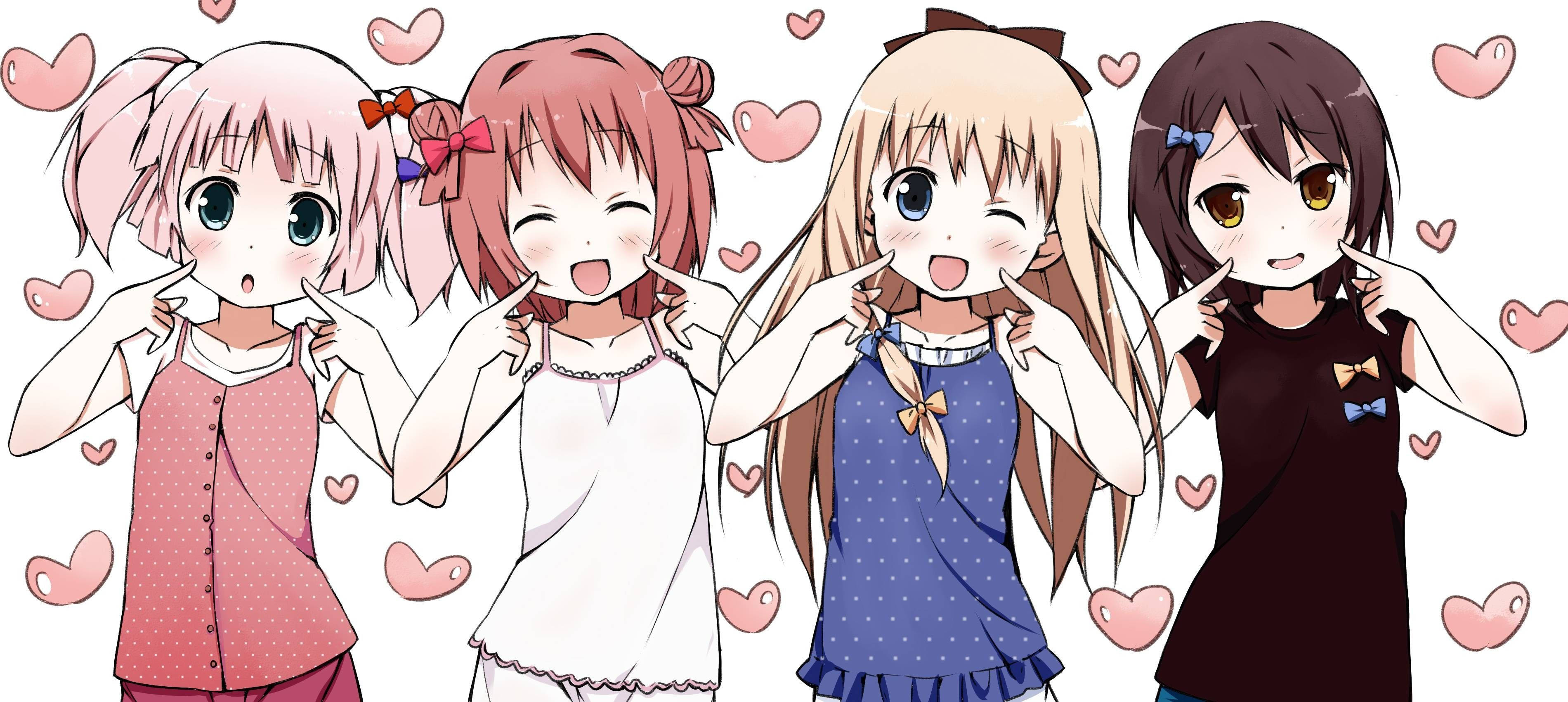 Anime Lesbiske Lyserøde Hjerter Wallpapers