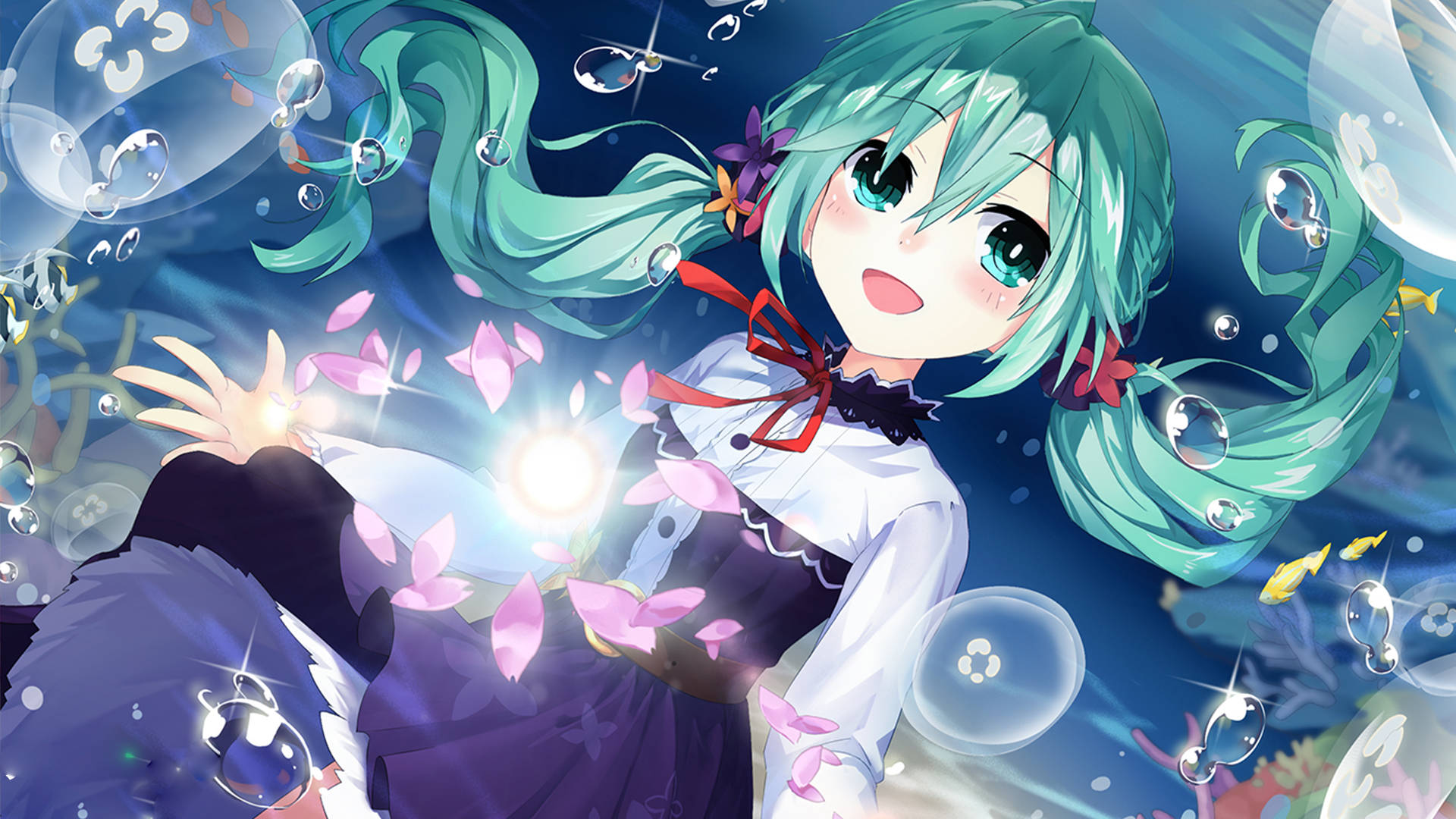 Anime levende sød glad pige Wallpapers