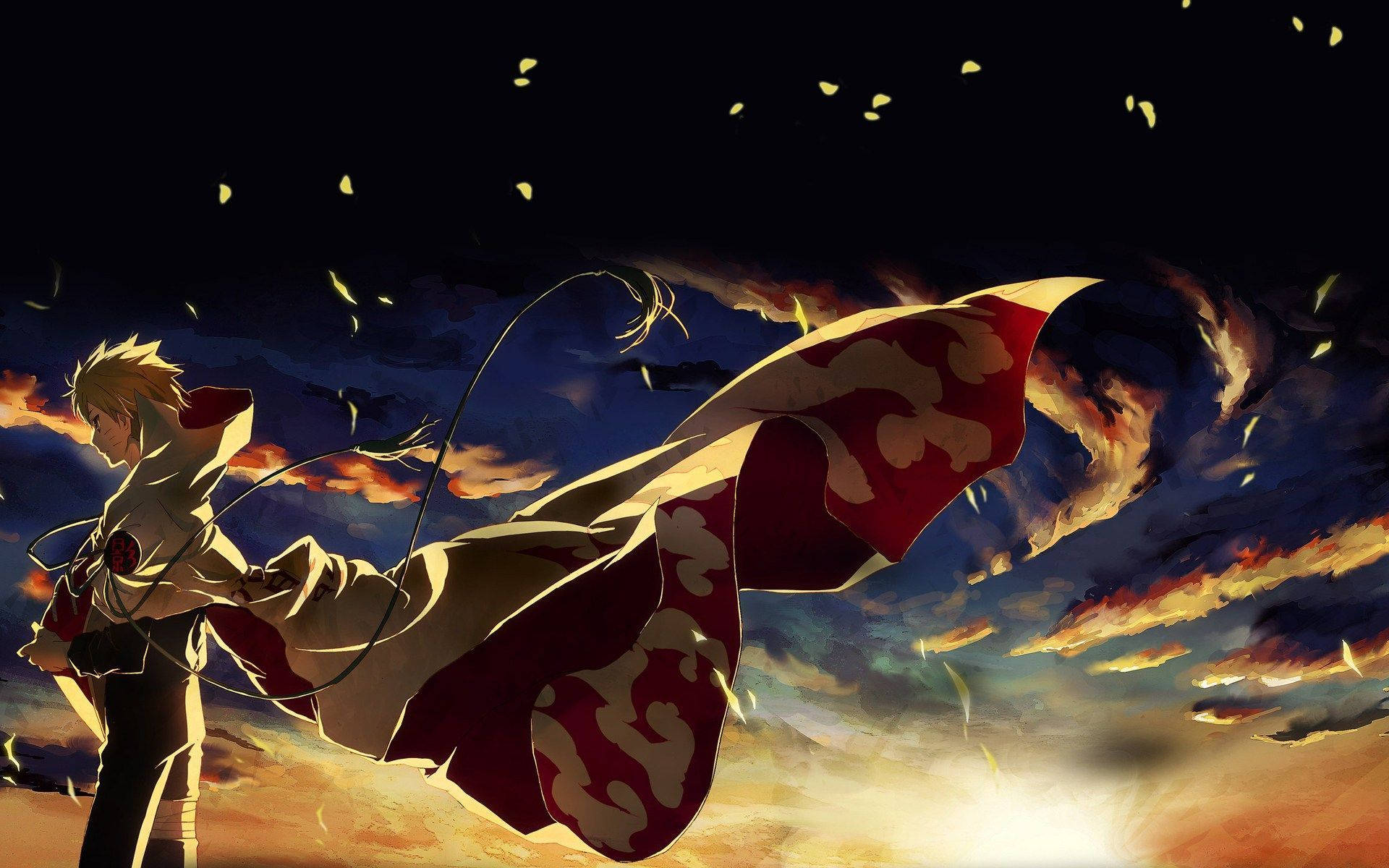 Anime Naruto iført Hokage-kappe Wallpapers