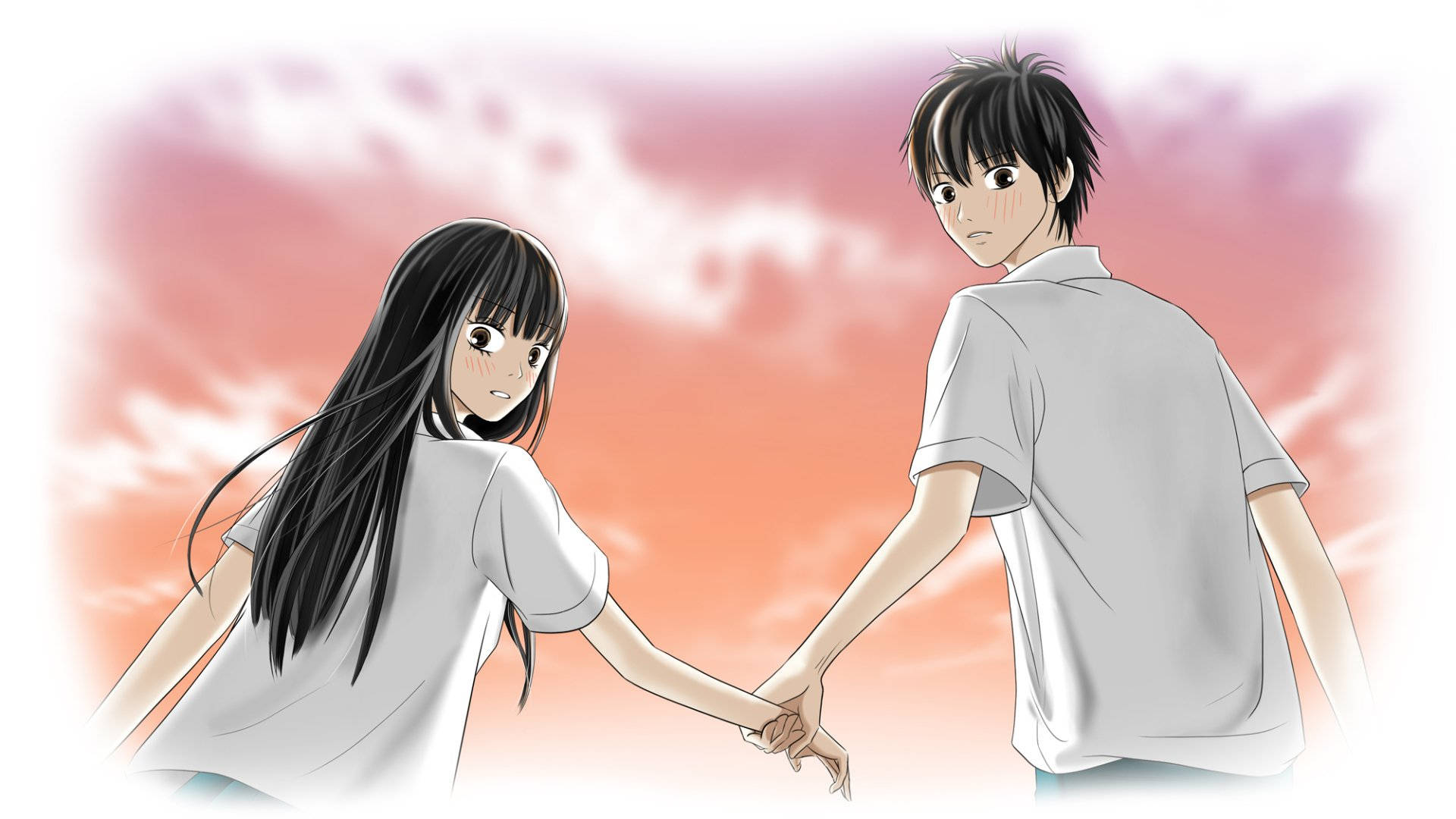Anime-par: Et kærlighedsøjeblik fra Kimi ni Todoke Wallpapers