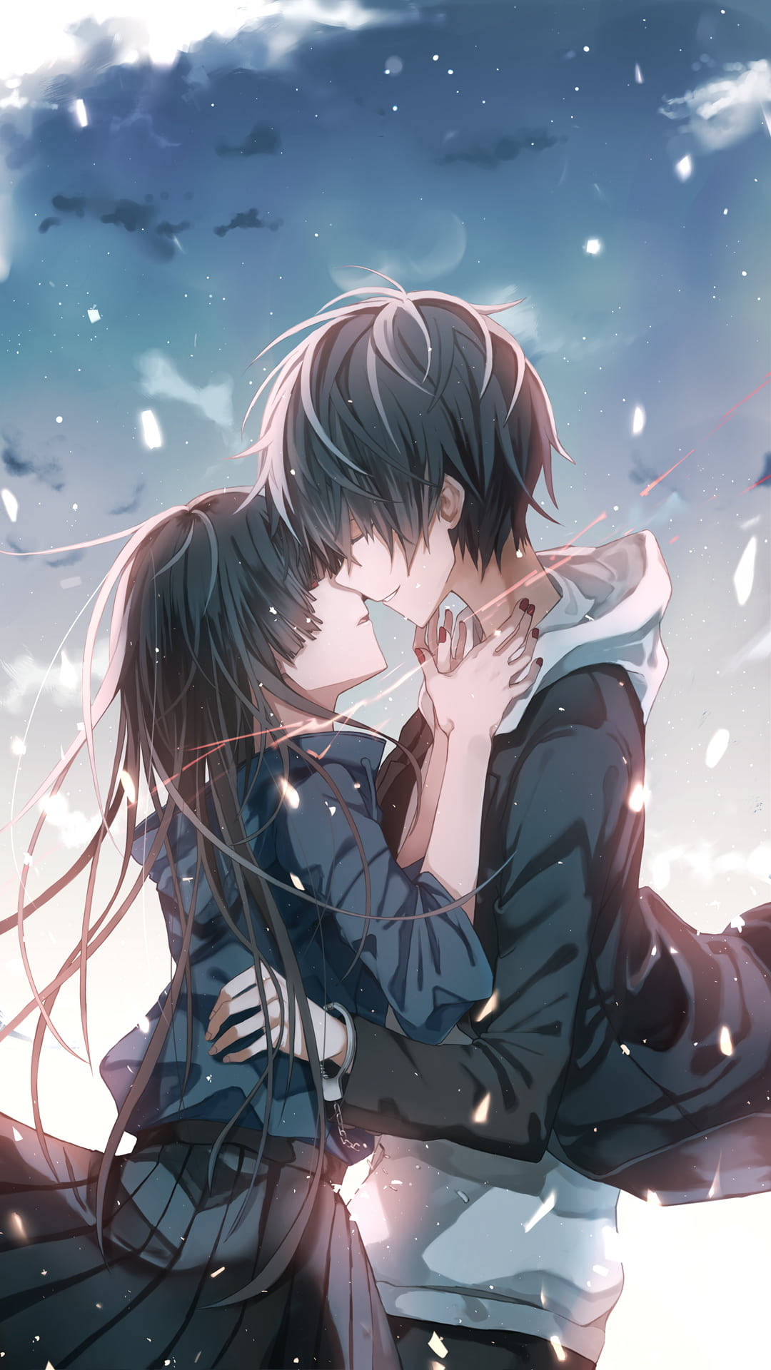Anime par kysser rød tråd Wallpapers