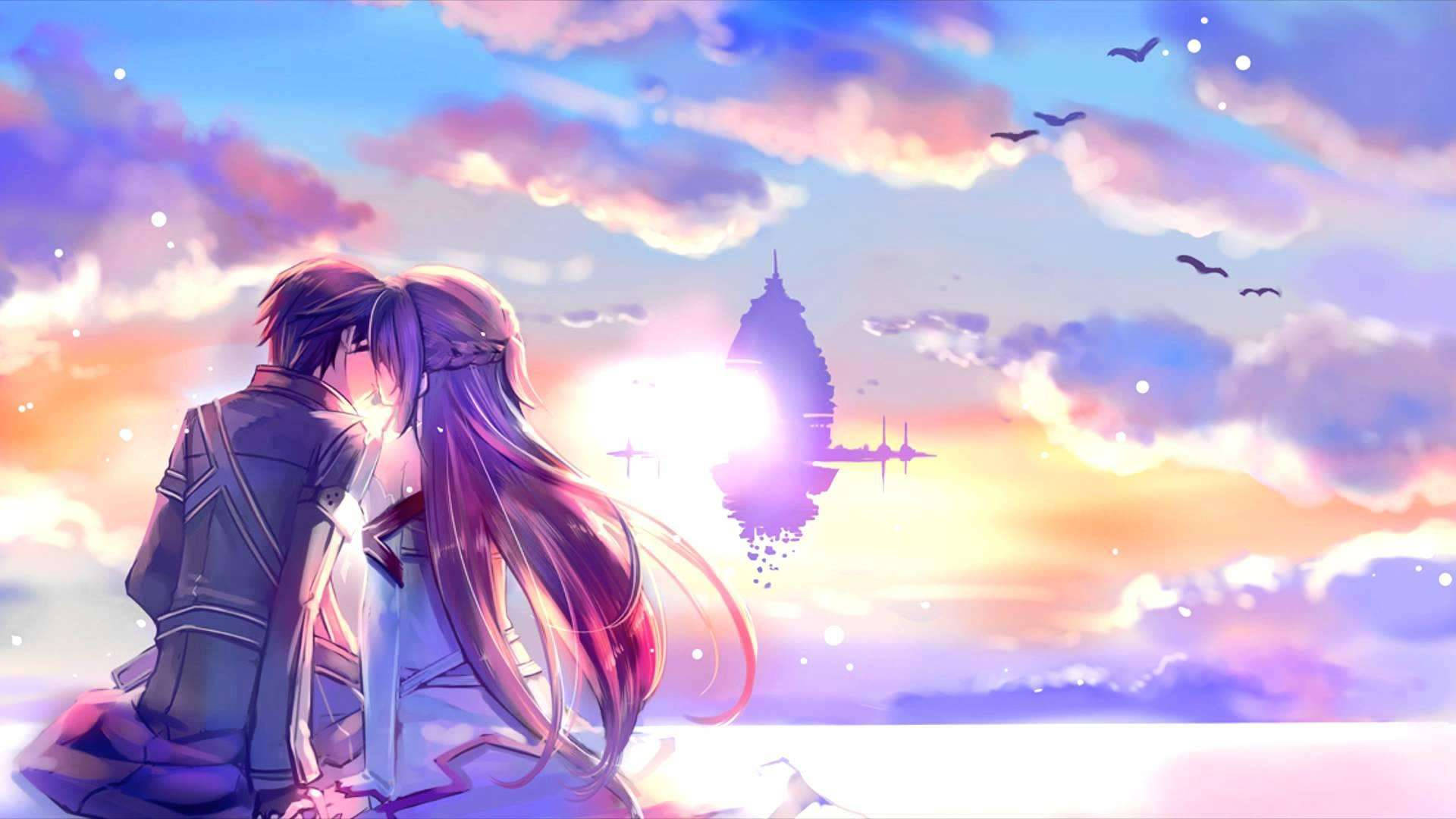 Anime-par kysser HD Wallpapers
