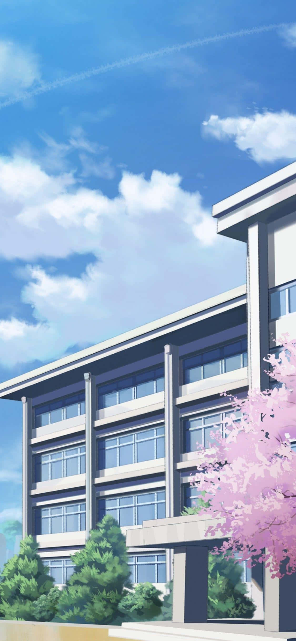 Anime skolebygning Sakura Wallpapers