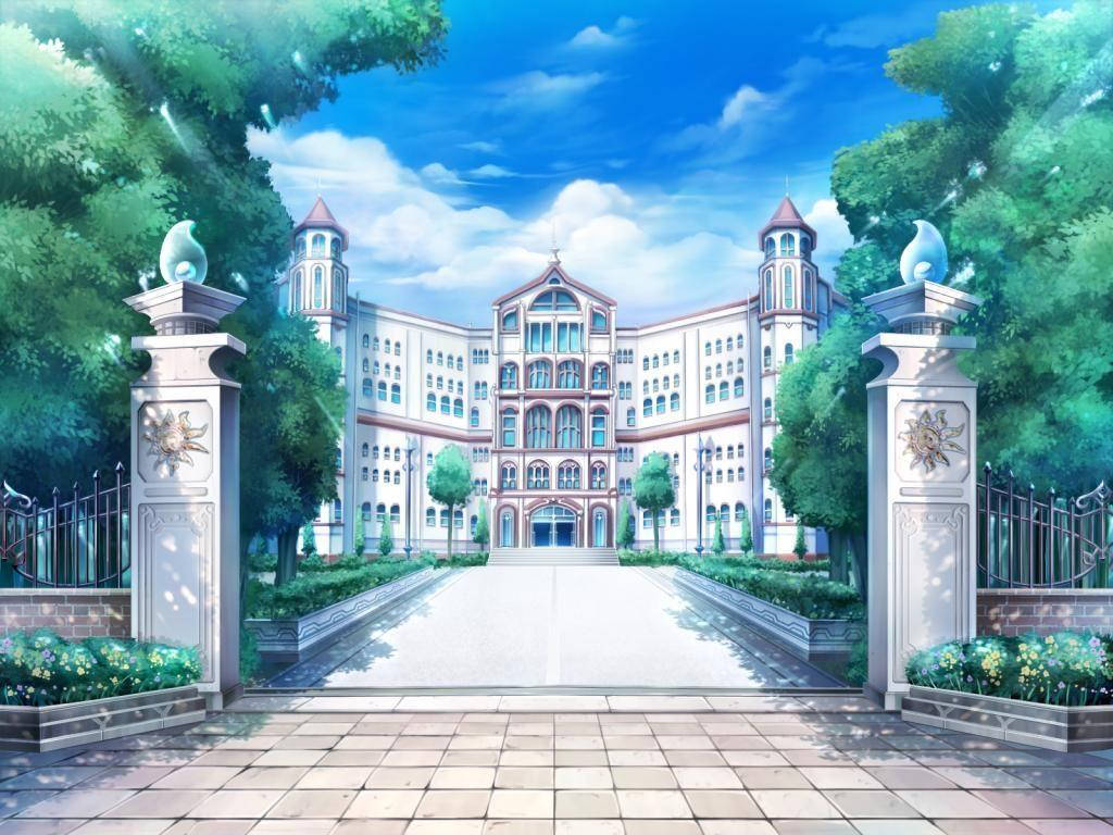 Anime skolelandskab Yumesaki Akademi Wallpapers