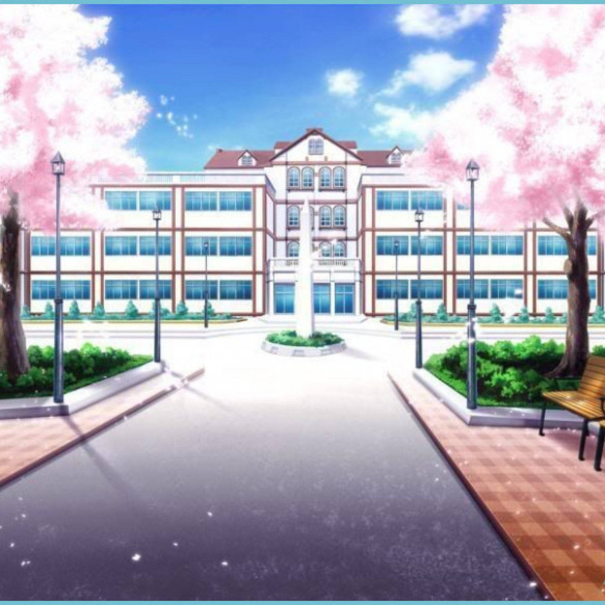 Anime skolelandskab Amanogawa Templar High School Wallpapers