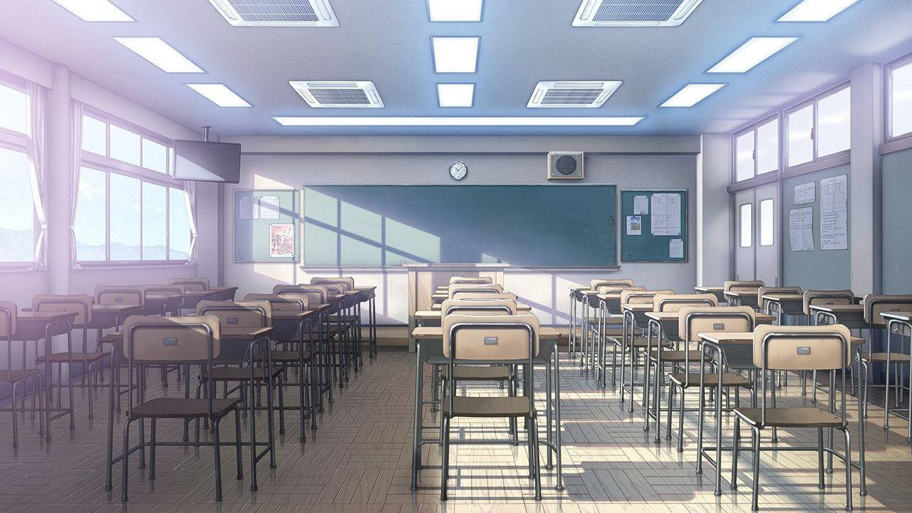 Anime skolescene tom klasseværelse Wallpapers