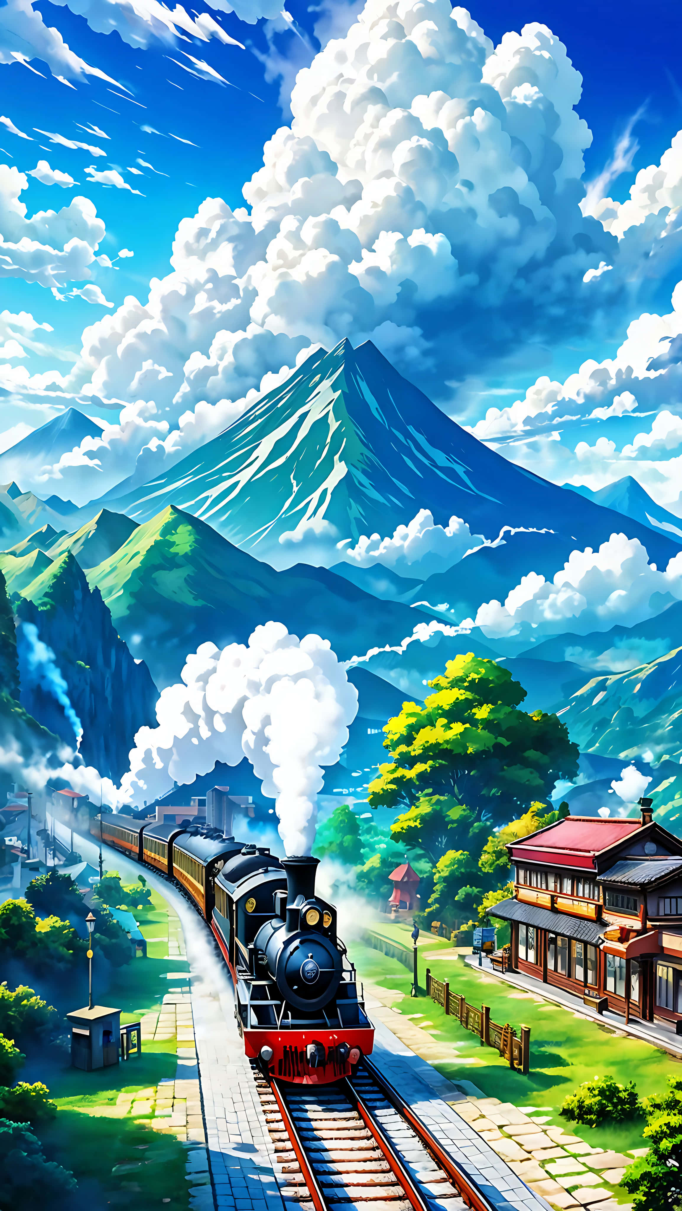 anime tog natur lofi baggrunde Wallpapers