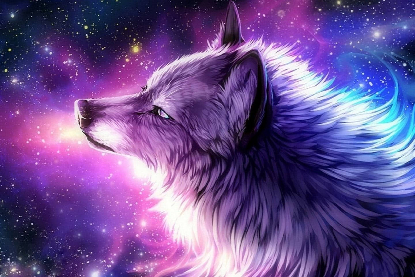 Anime ulv lilla galakse æstetik Wallpapers