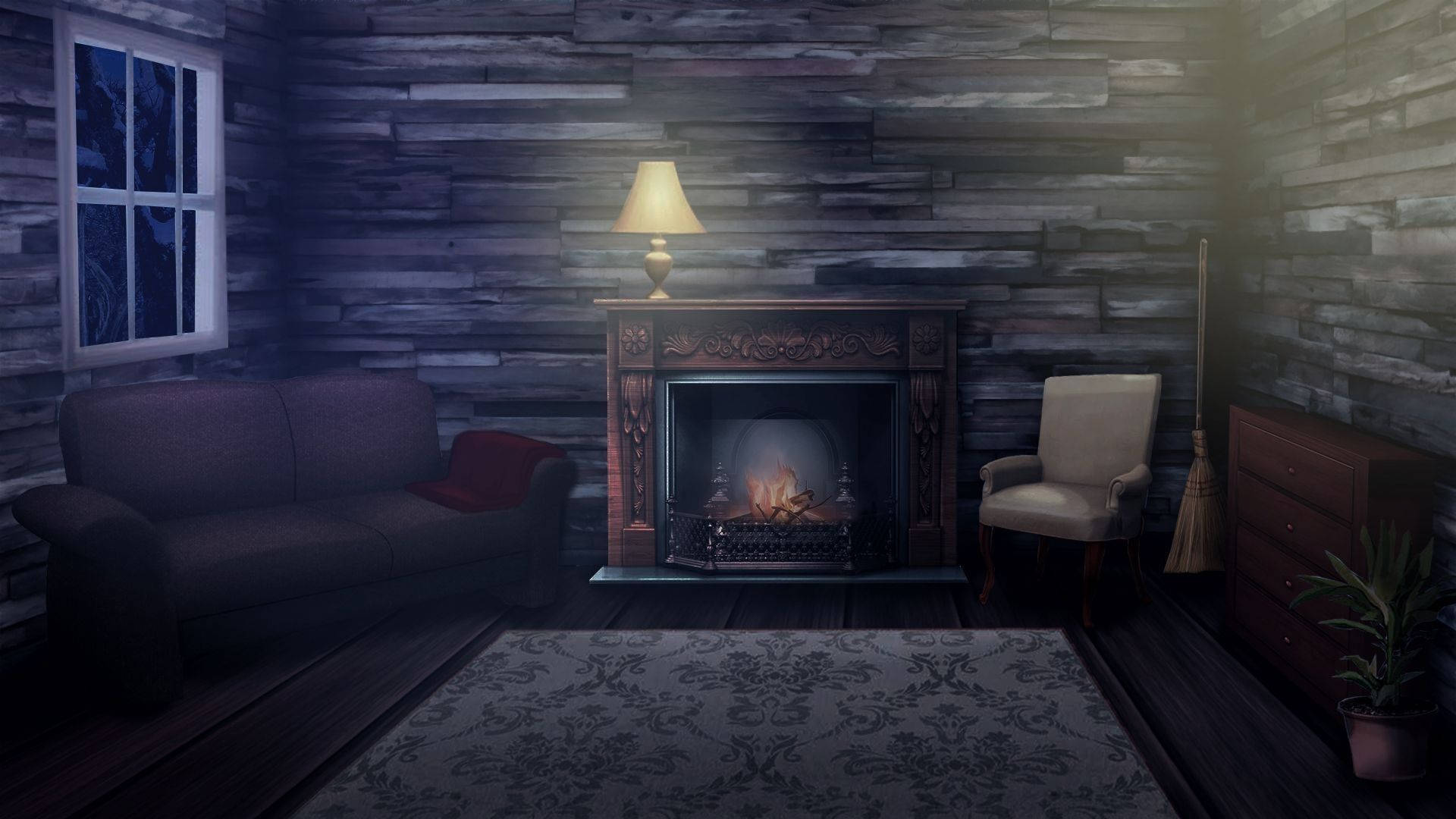Anime-værelse med pejs Wallpapers