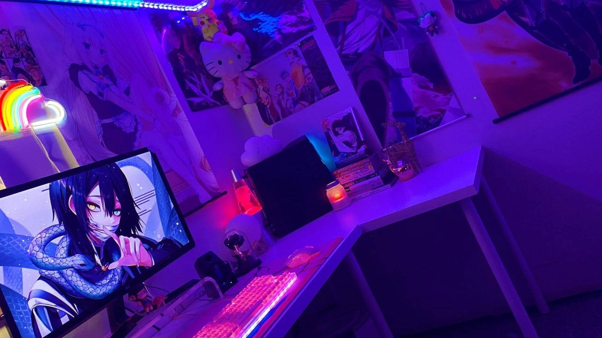Anime-værelse med LED Wallpapers