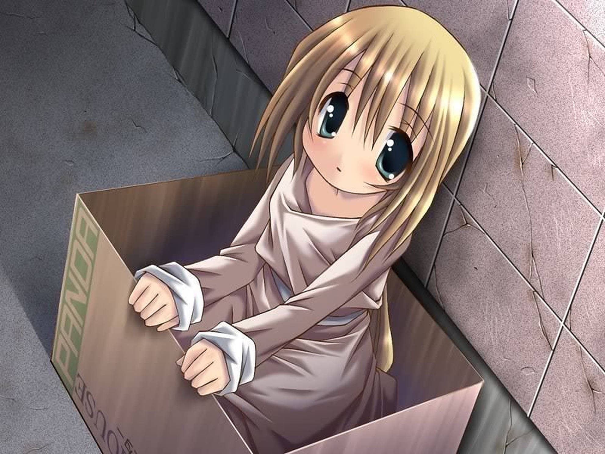 Animebarn i en kasse Wallpapers