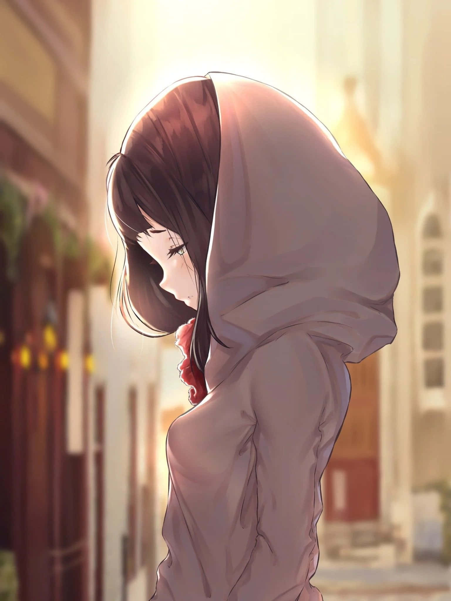 Animefan i en stilfuld hættetrøje Wallpapers