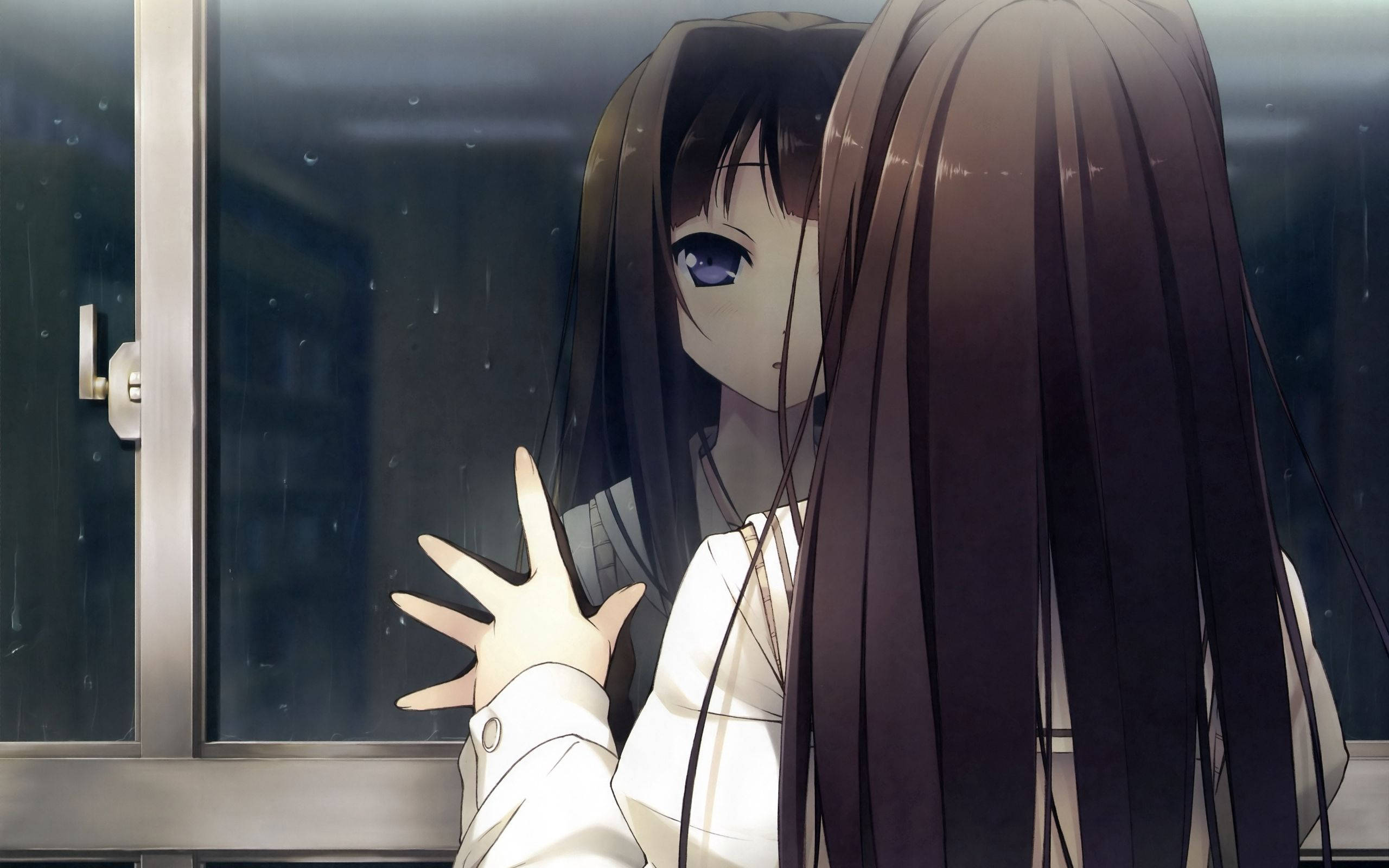 Animepige fortabt i tanker Wallpapers