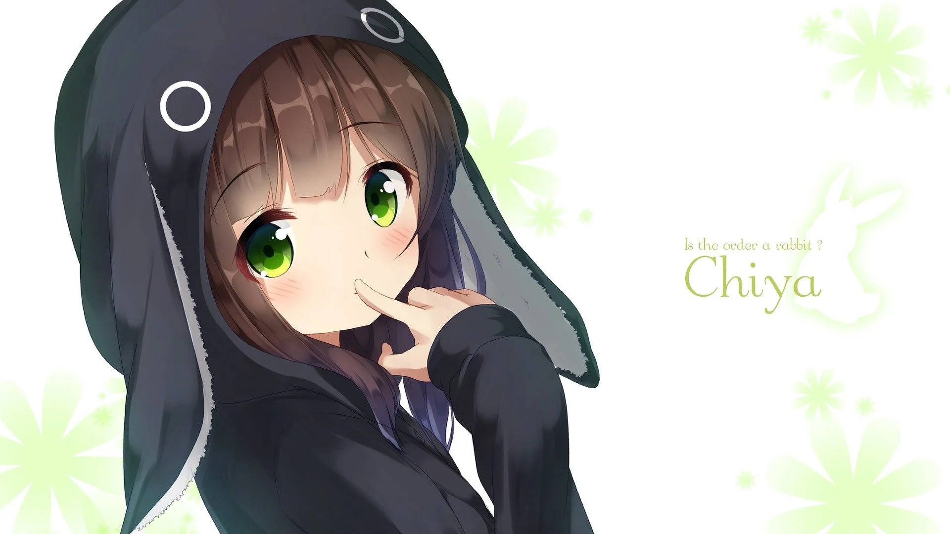 Animepige i hættetrøje Chiya Wallpapers