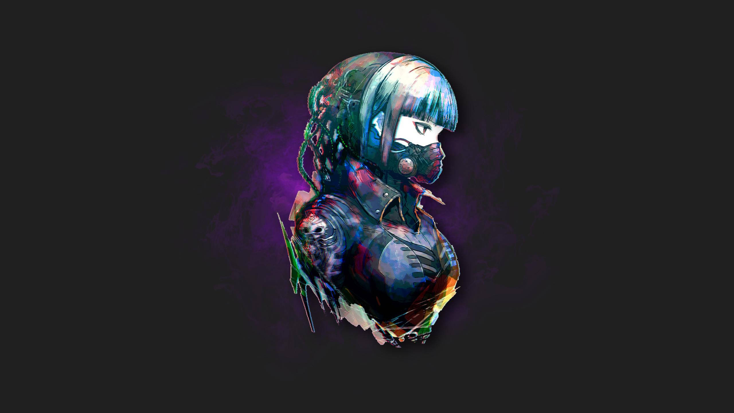 Animepige i maske Wallpapers