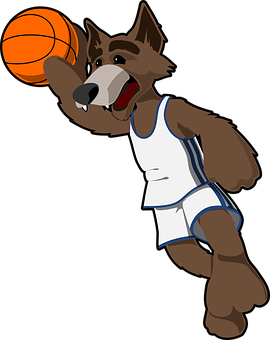 Animerede basketballspillende ulv Wallpapers