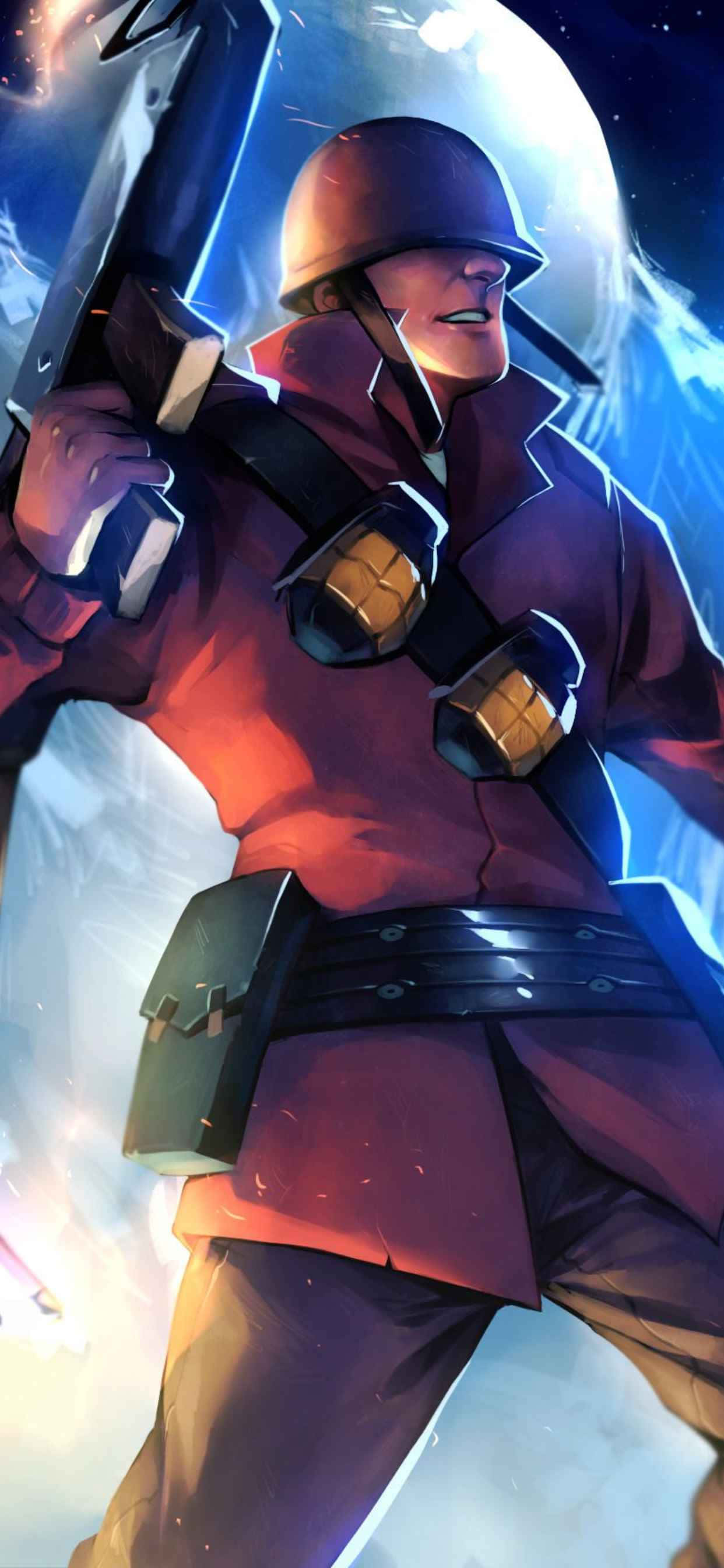Animeret Rød Soldat iPhone XS Max Team Fortress 2 Baggrund Wallpapers