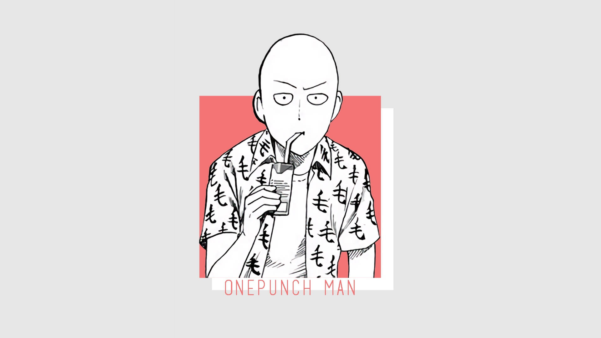 Animeret Saitamas Komiske Udtryk Wallpapers