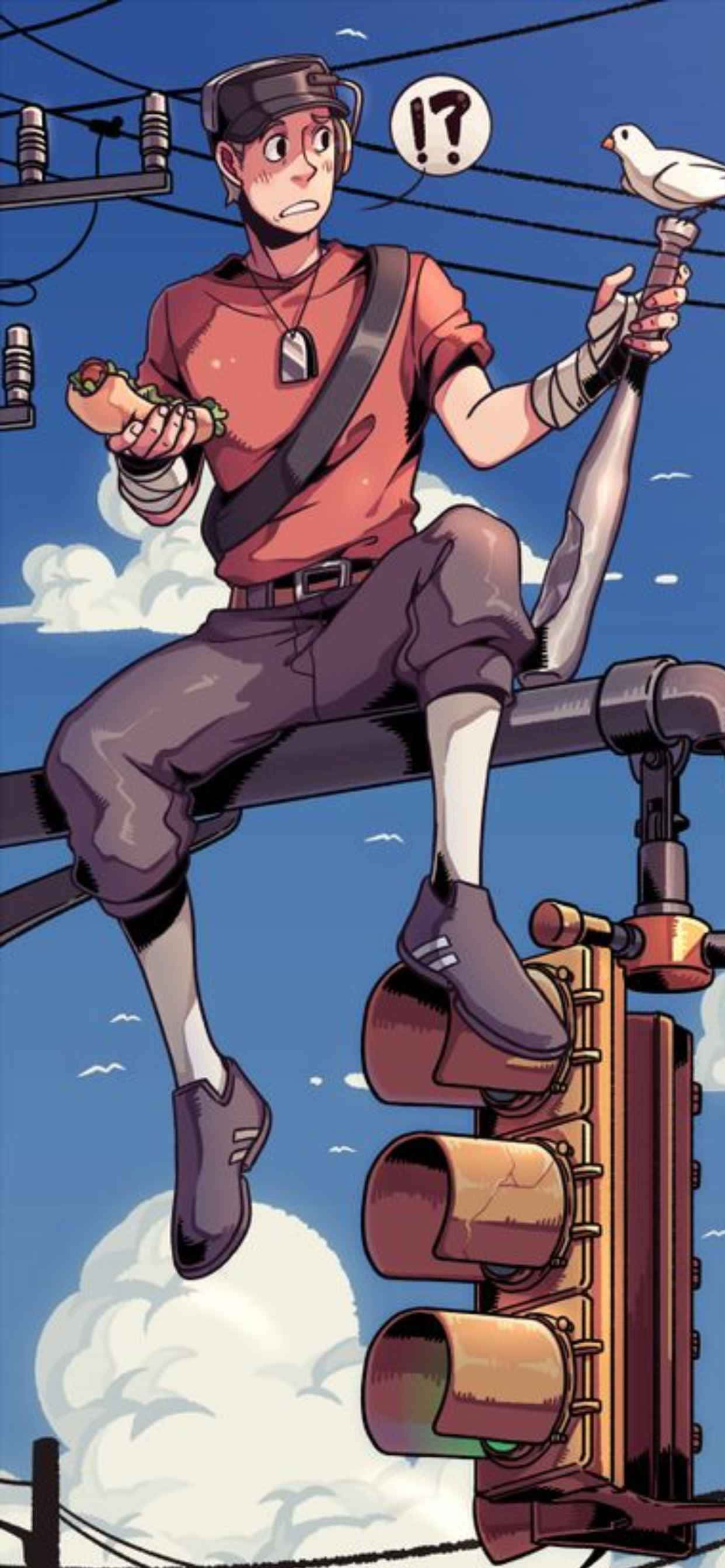 Animeret Scout På Stoplyset iPhone Xs Max Team Fortress 2 Baggrund Wallpapers