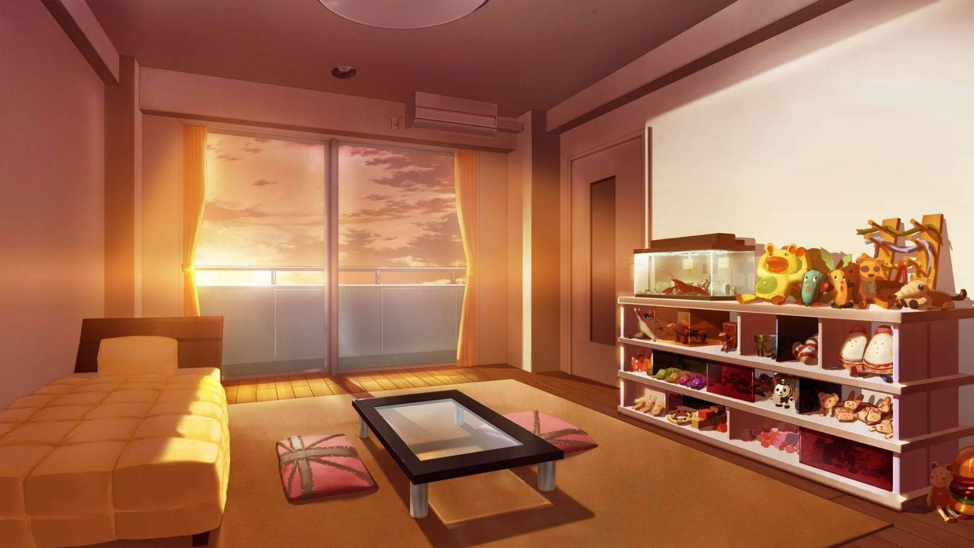 Animeværelse ved solnedgang Wallpapers