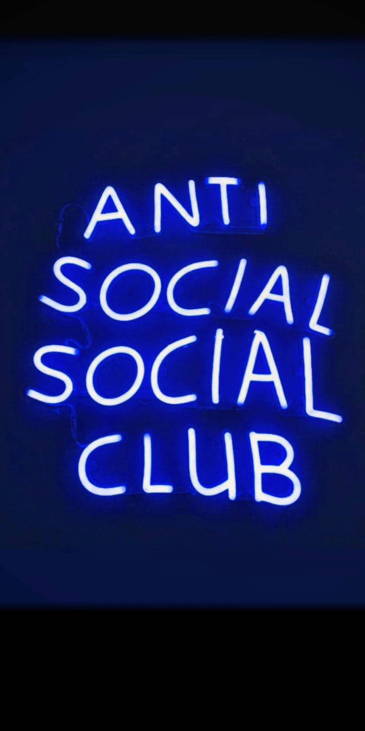 Anti Social Social Club blå neon Wallpapers