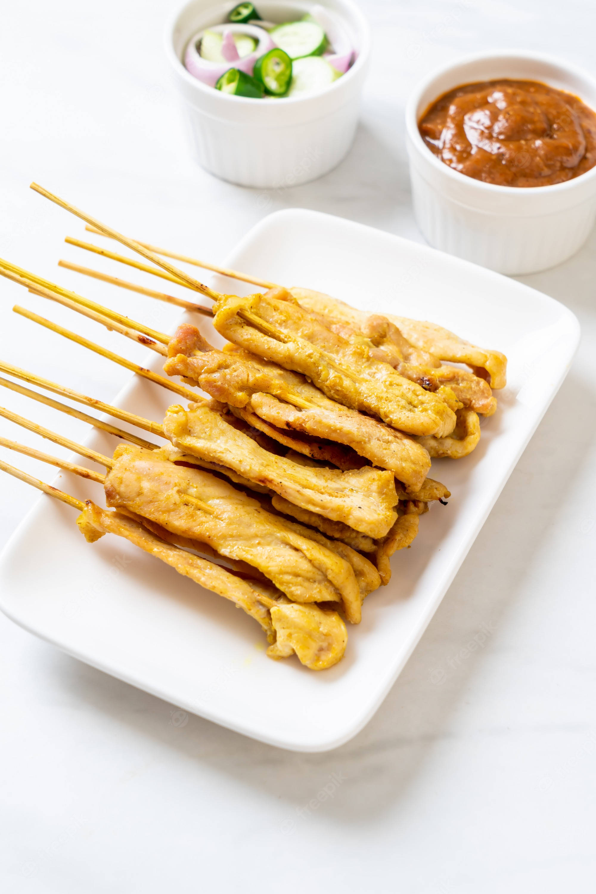 Appetitlig kyllingesatay asiatisk mad Wallpapers