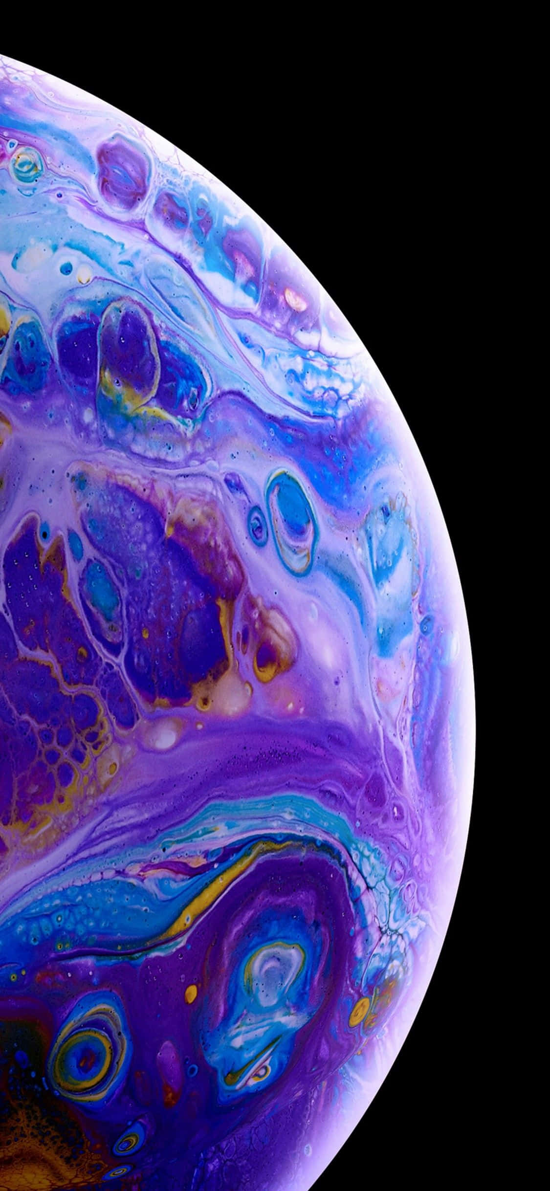 Apple iPhone XS Lilla Blå Fluidboble Wallpapers