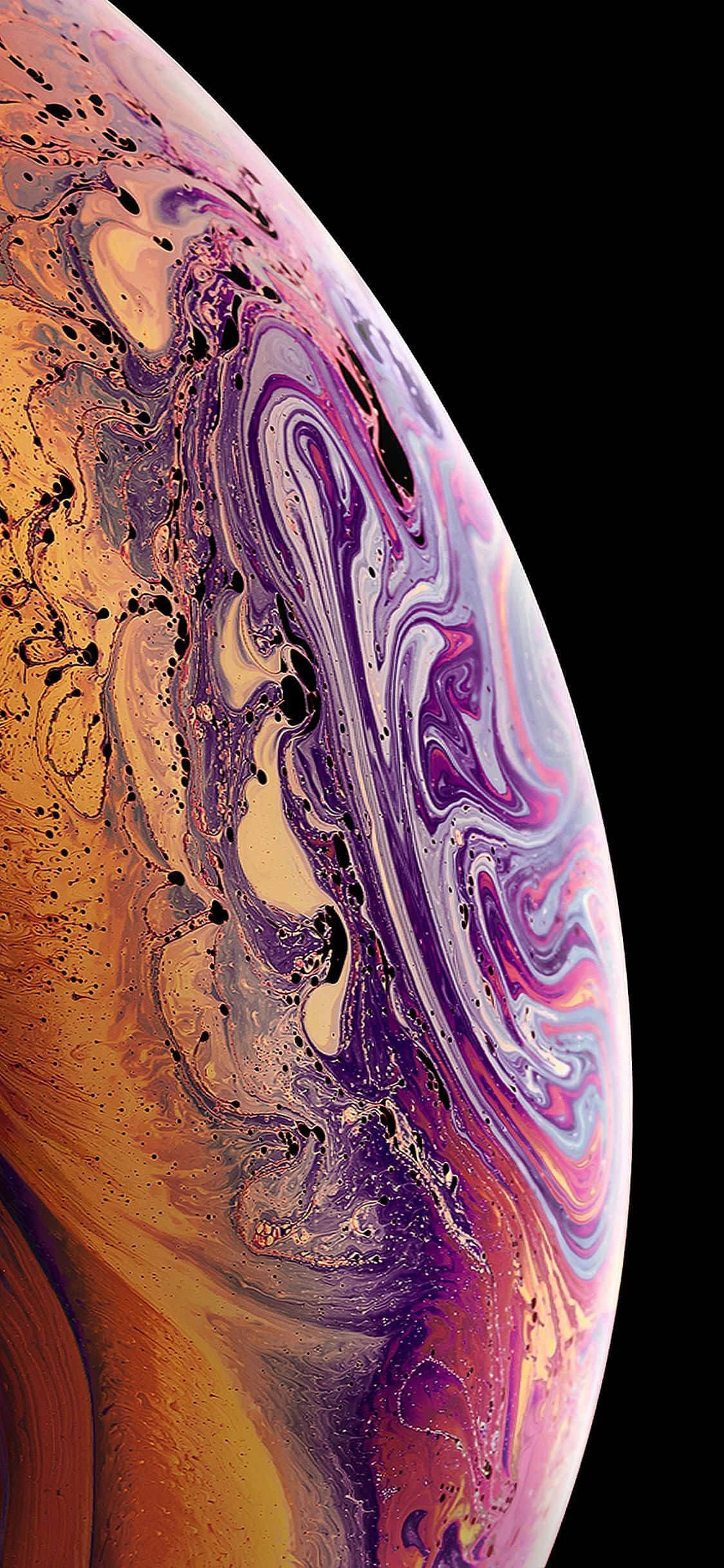 Apple iPhone XS lilla gradient boble Wallpapers