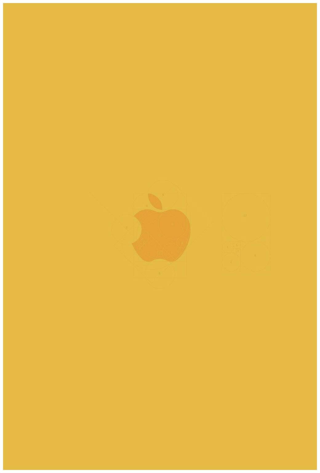 Apple-logo trykt på sød pastelgul æstetik Wallpapers