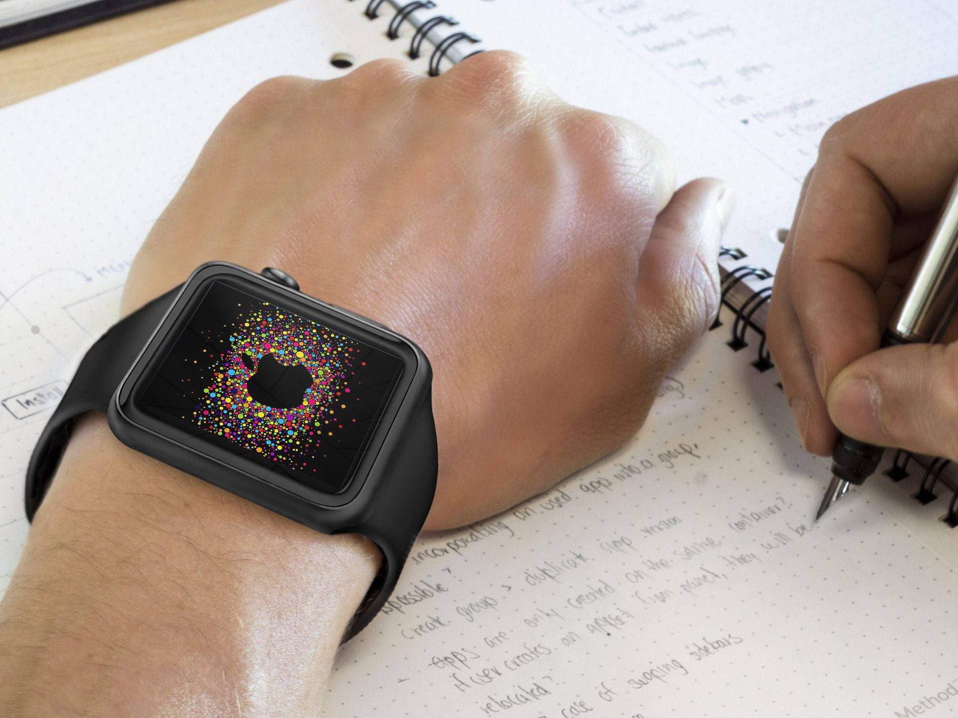 Apple Watch med sort silikonebånd Wallpapers